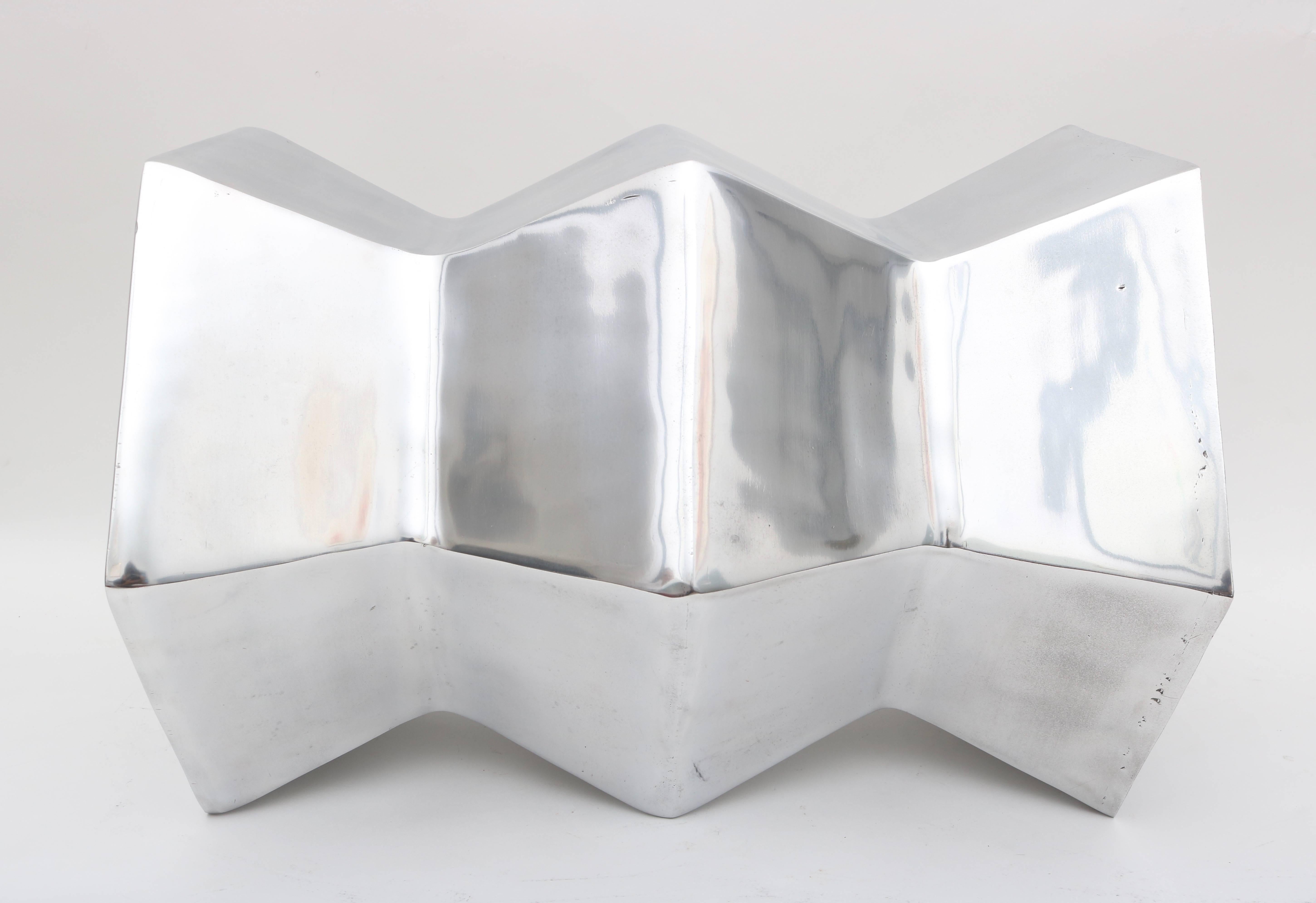 Pair of Artisan Hexagonal Aluminum Side Tables, Garden Stools 2