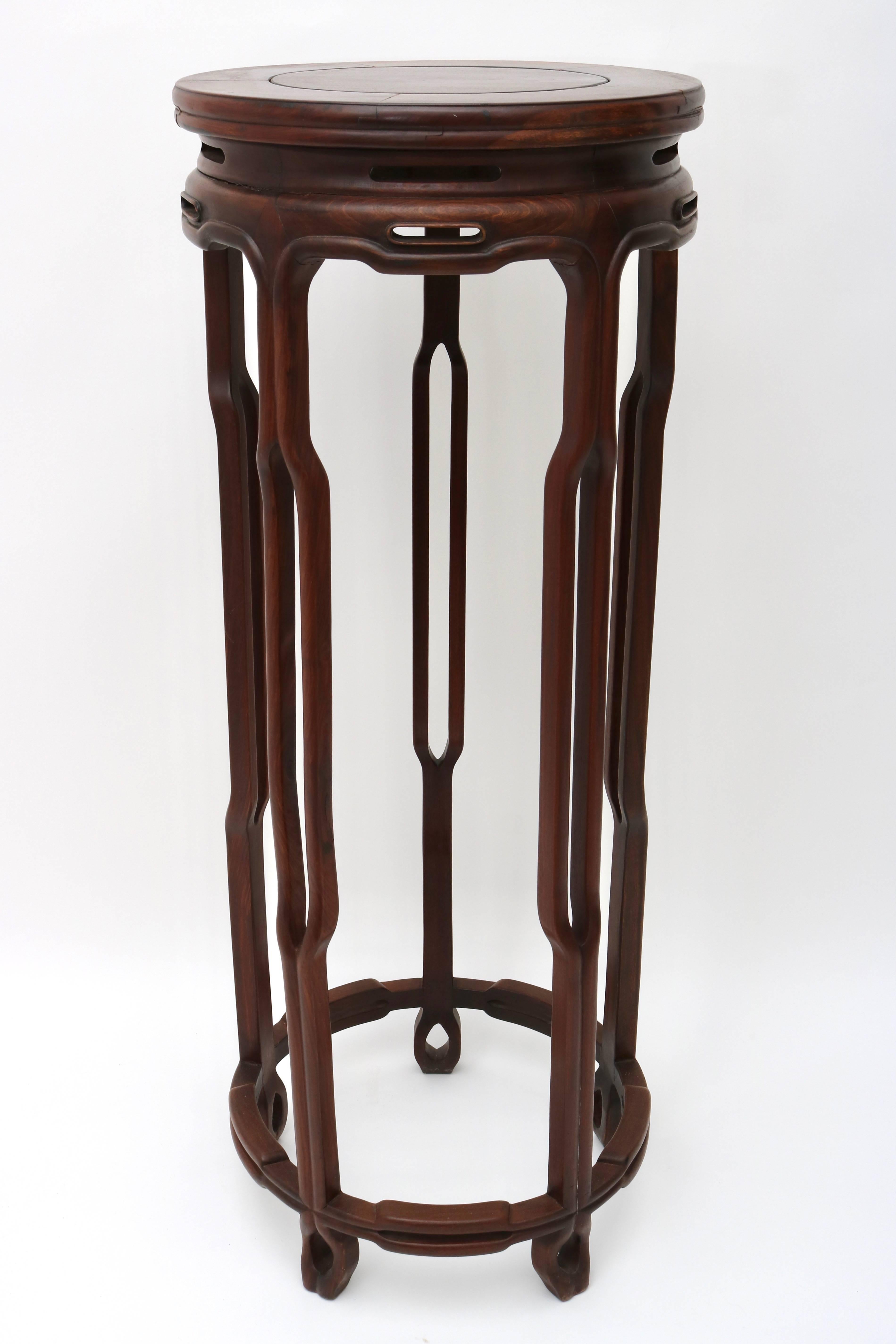 20th Century Circular-Form Chinese Rosewood Pedestal