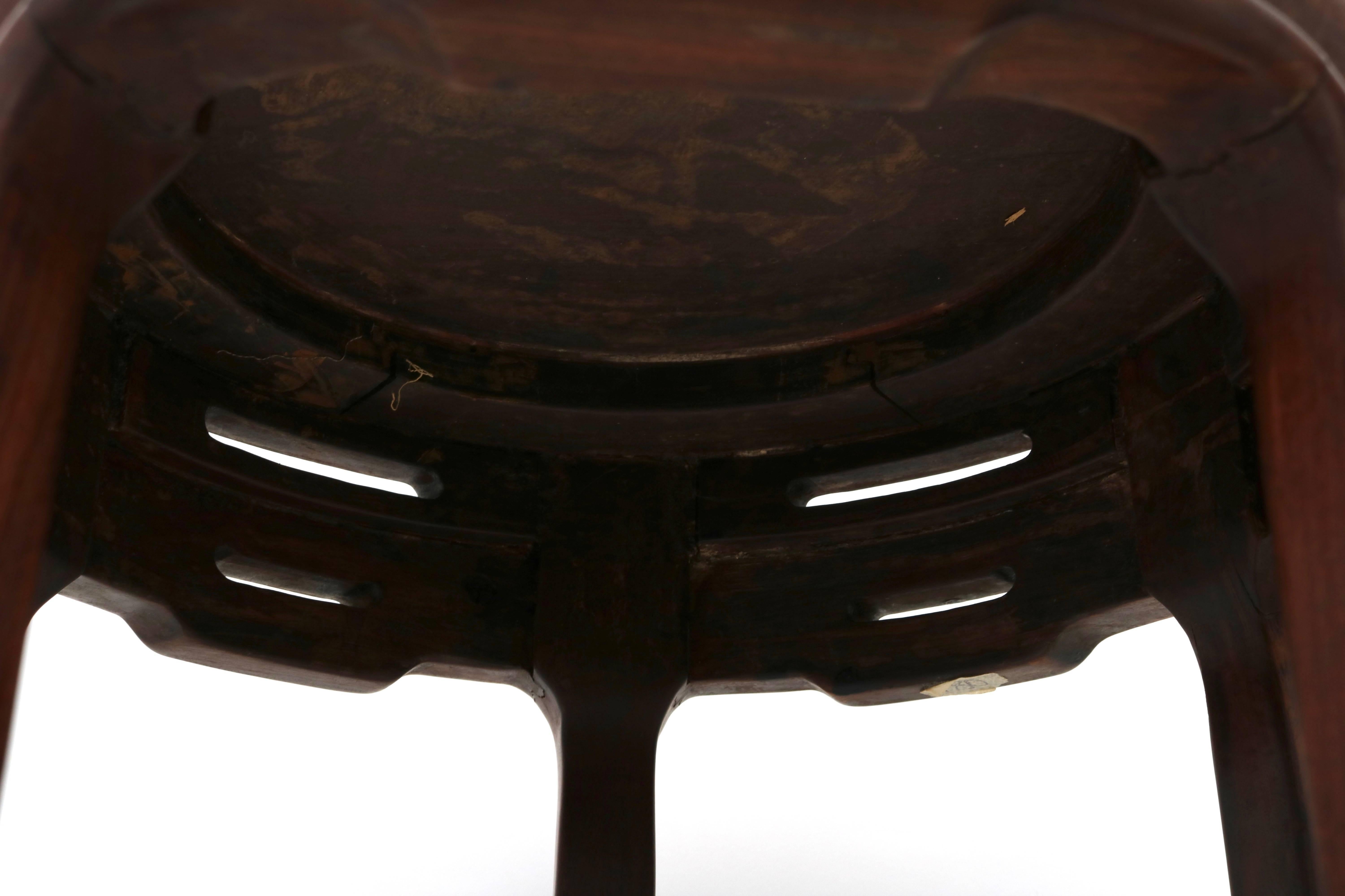 Circular-Form Chinese Rosewood Pedestal 6