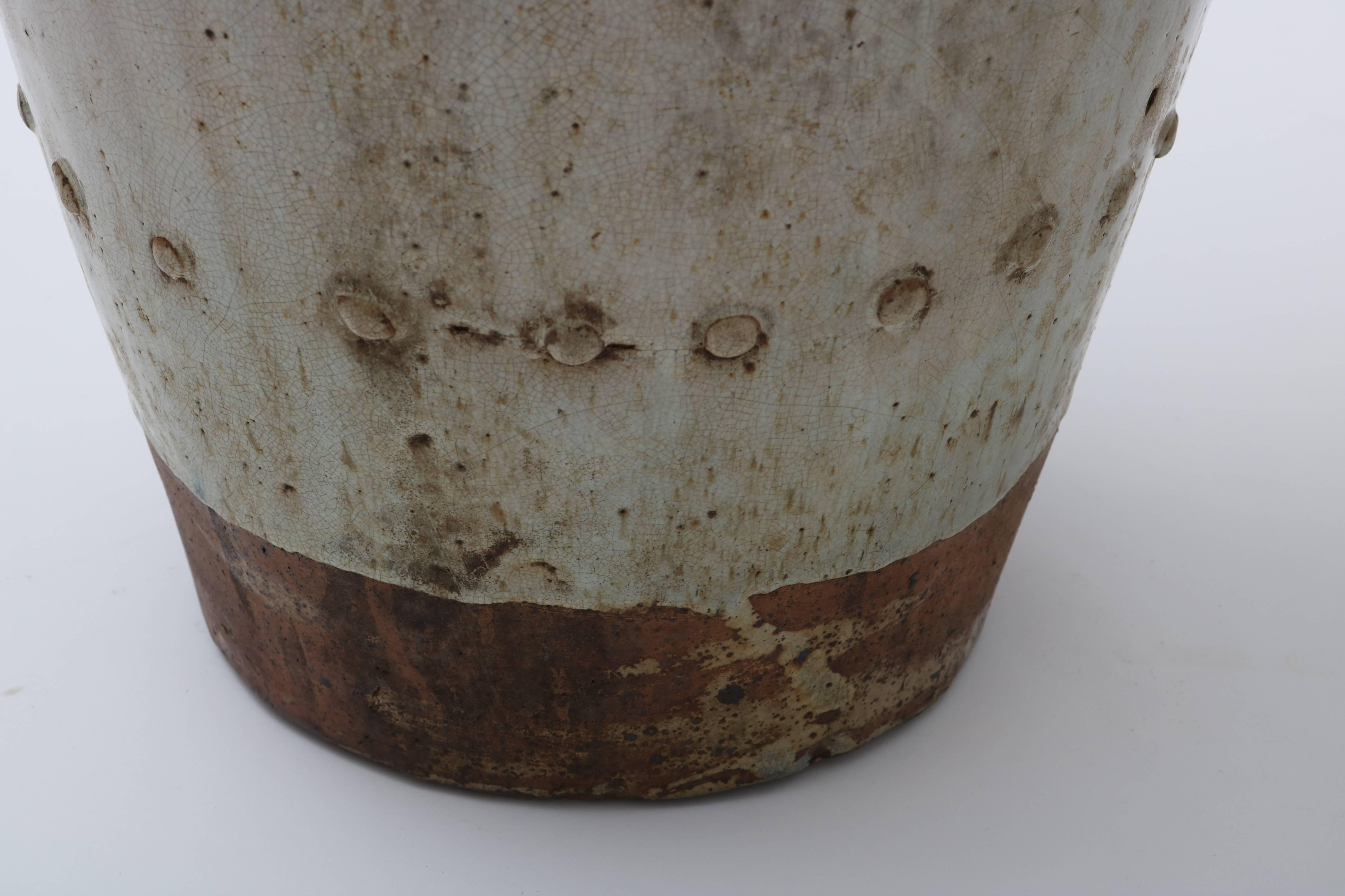 20th Century Large Scale Thai Glazed Earthen Ware Urn