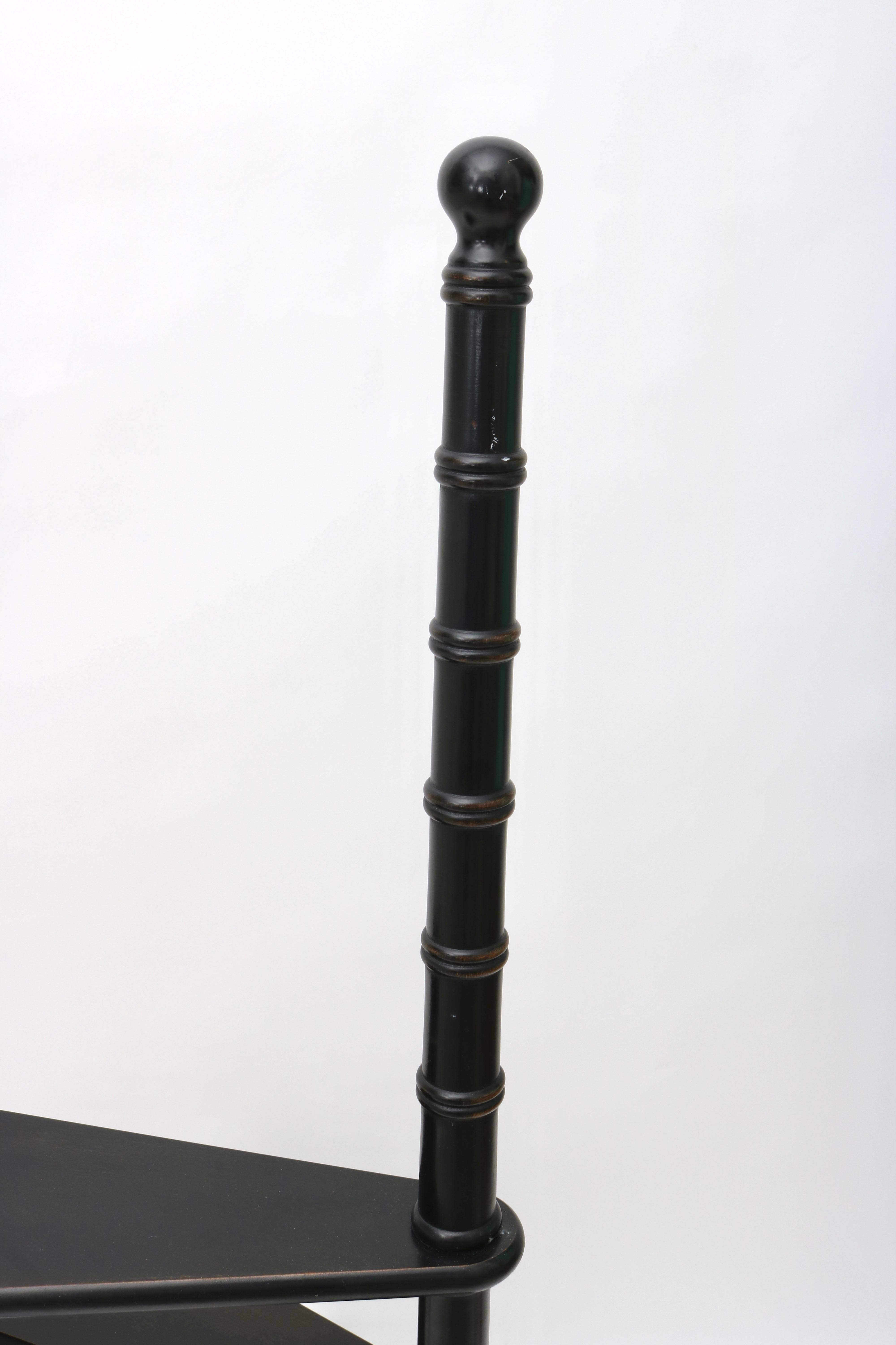 20th Century Regency Style, Spiral-Form Library Ladder/Steps in Ebonised Mahognay