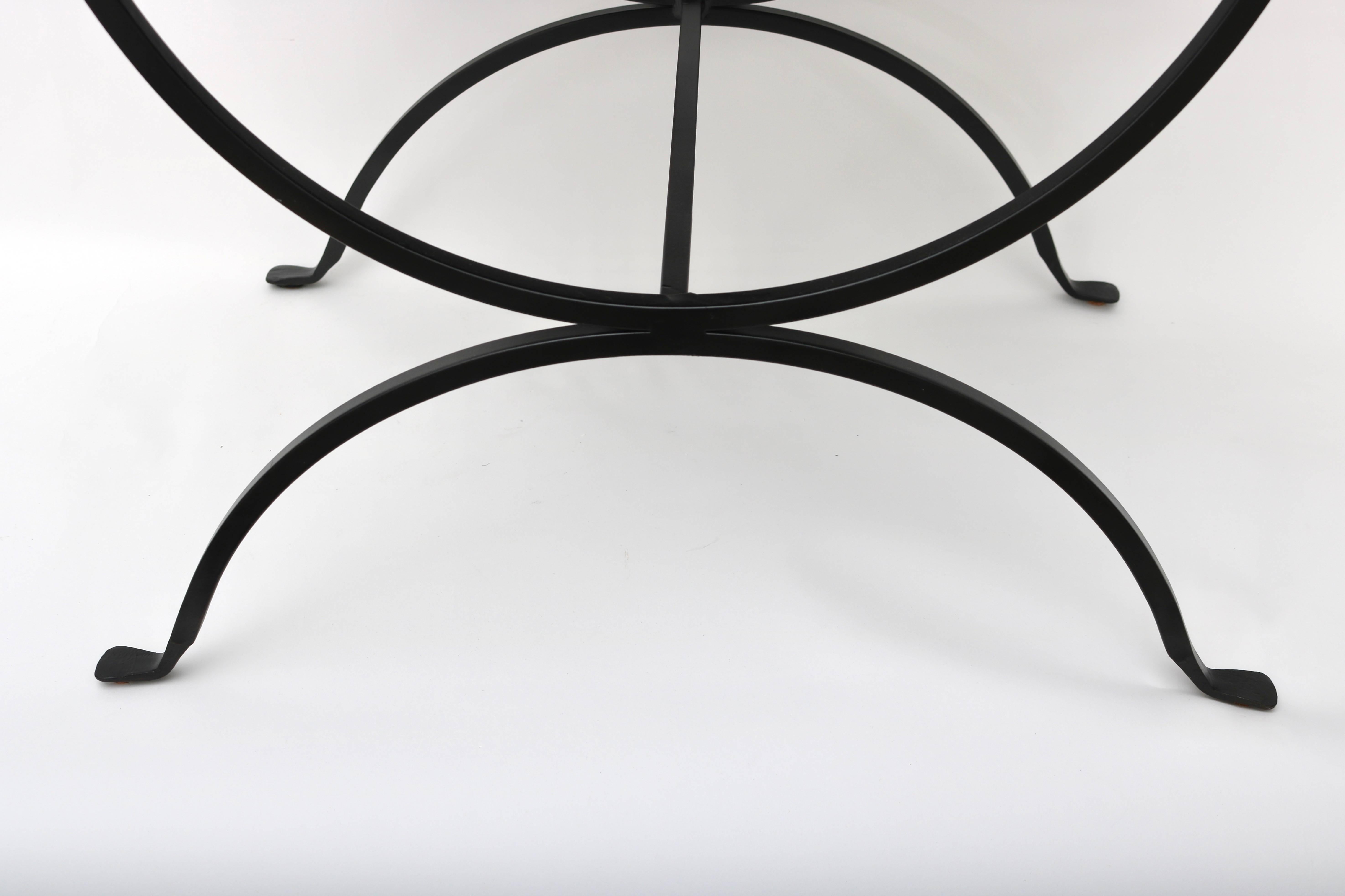 Pair of Mid Century Modern Iron Benches In Excellent Condition In West Palm Beach, FL