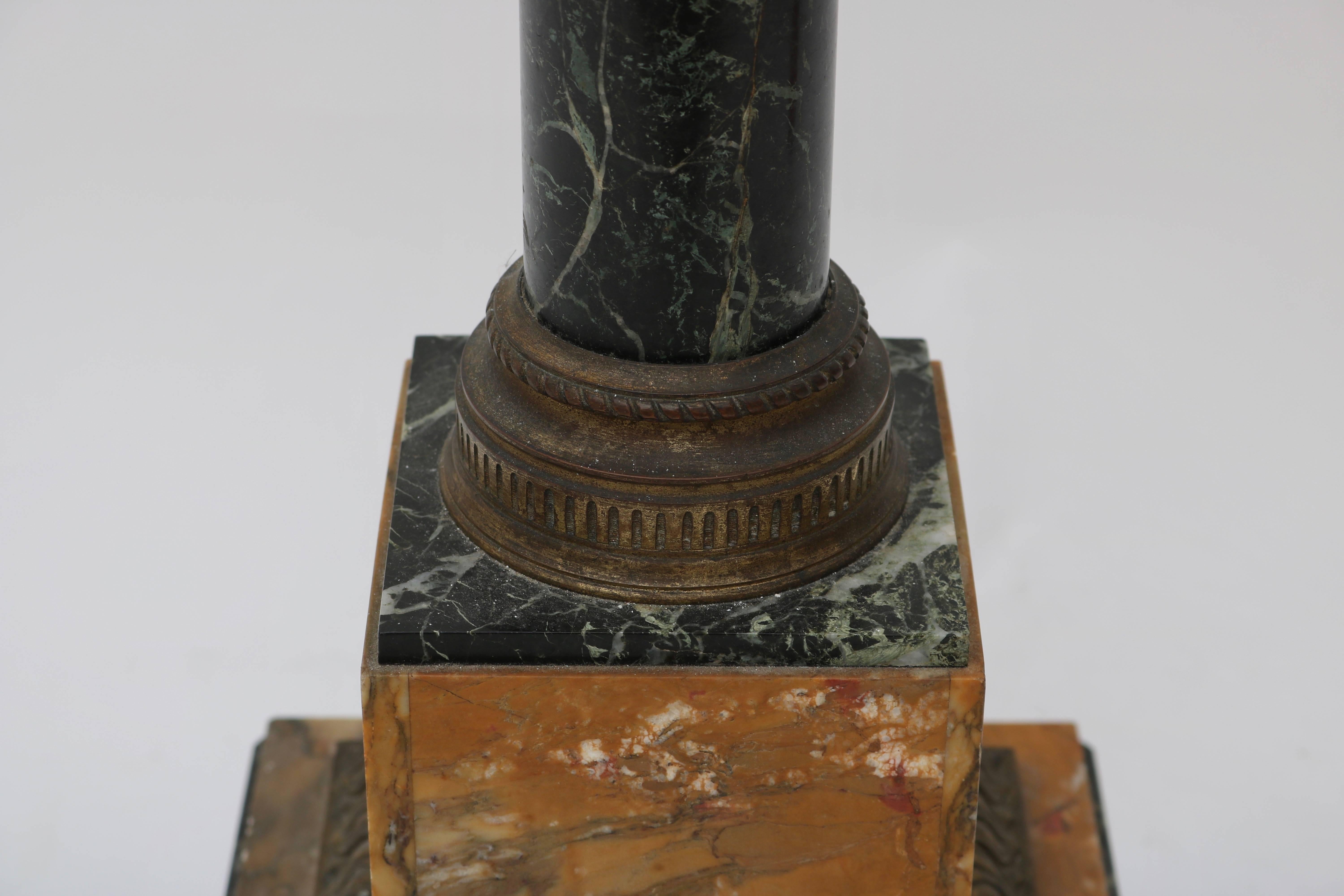 Neoclassical Marble and Bronze Pedestal