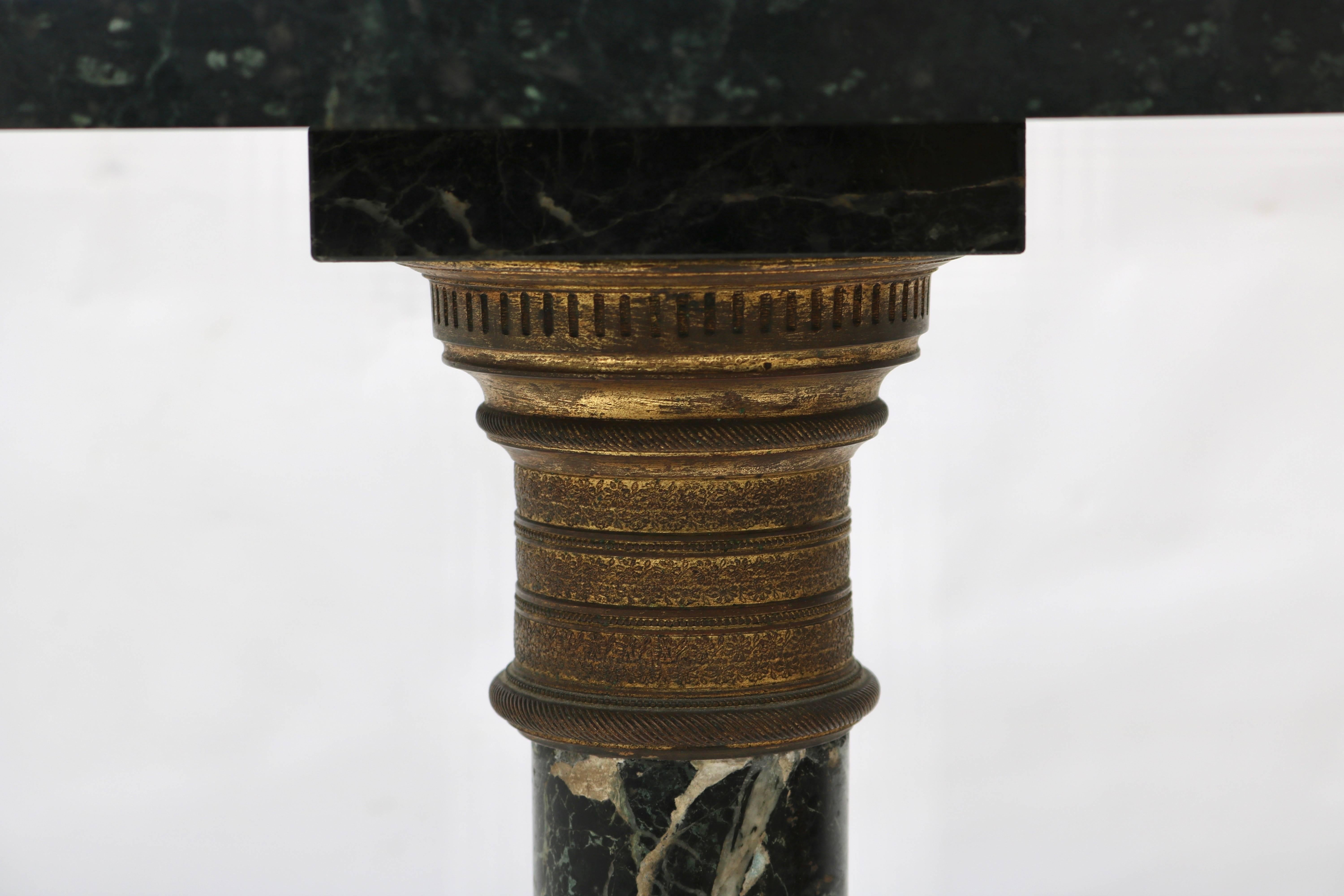 19th Century Marble and Bronze Pedestal