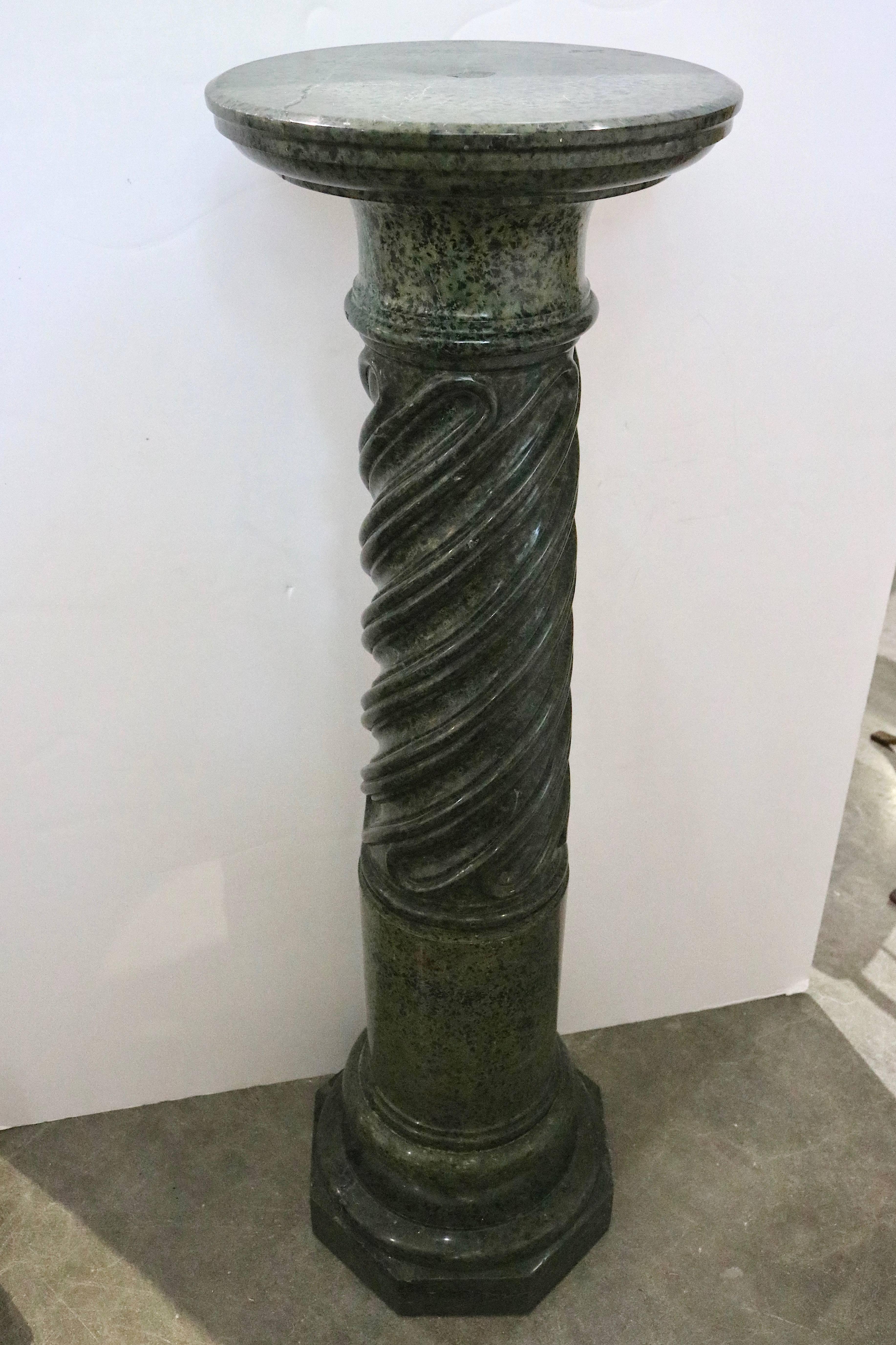 This stylish pedestal in very much in the Italian Renaissance style and is fabricated in three sections. 

For best net trade price or additional questions regarding this item, please click the 