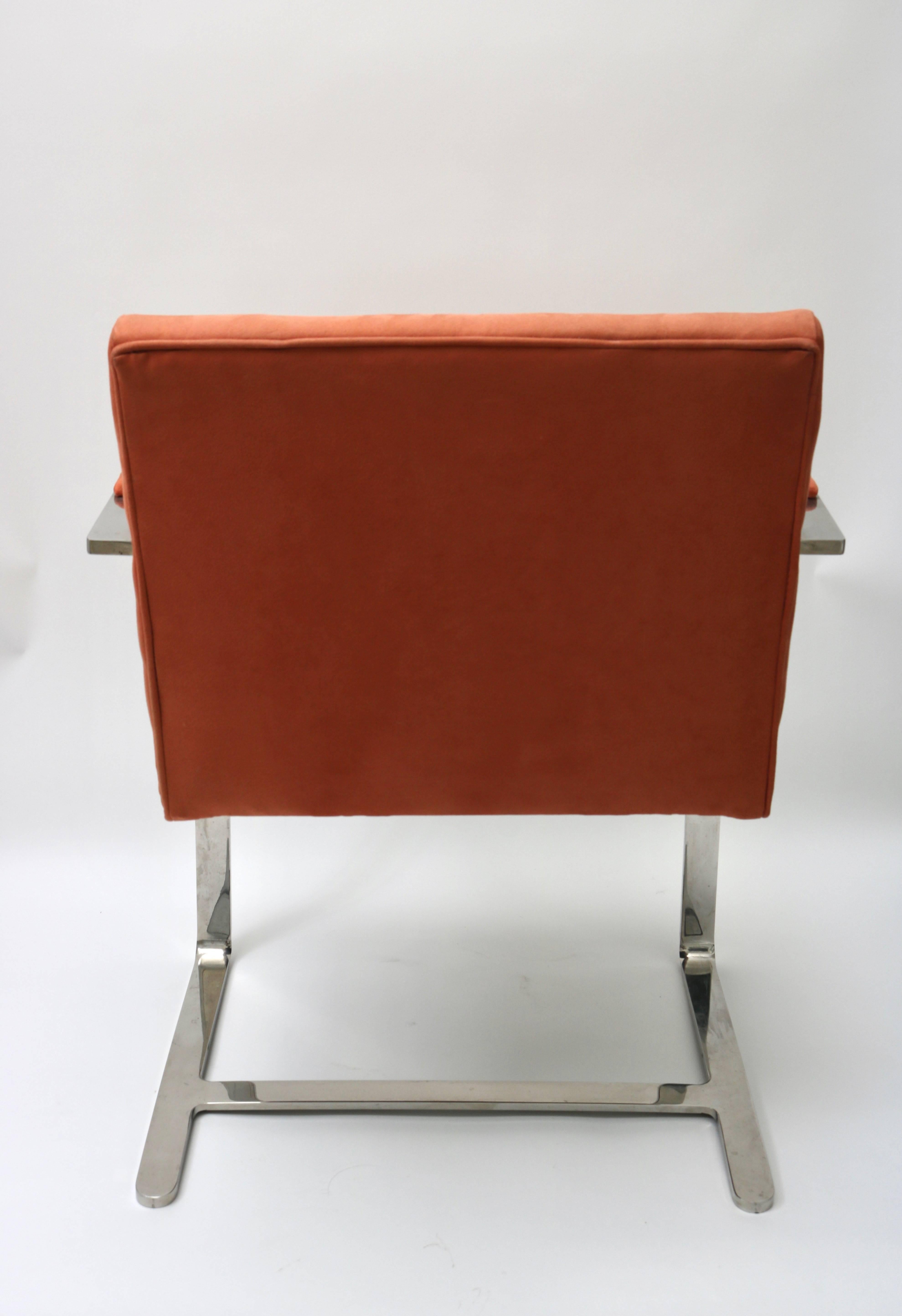 20th Century Set of Six Polished Steel Brno Arm Chairs by Brueton