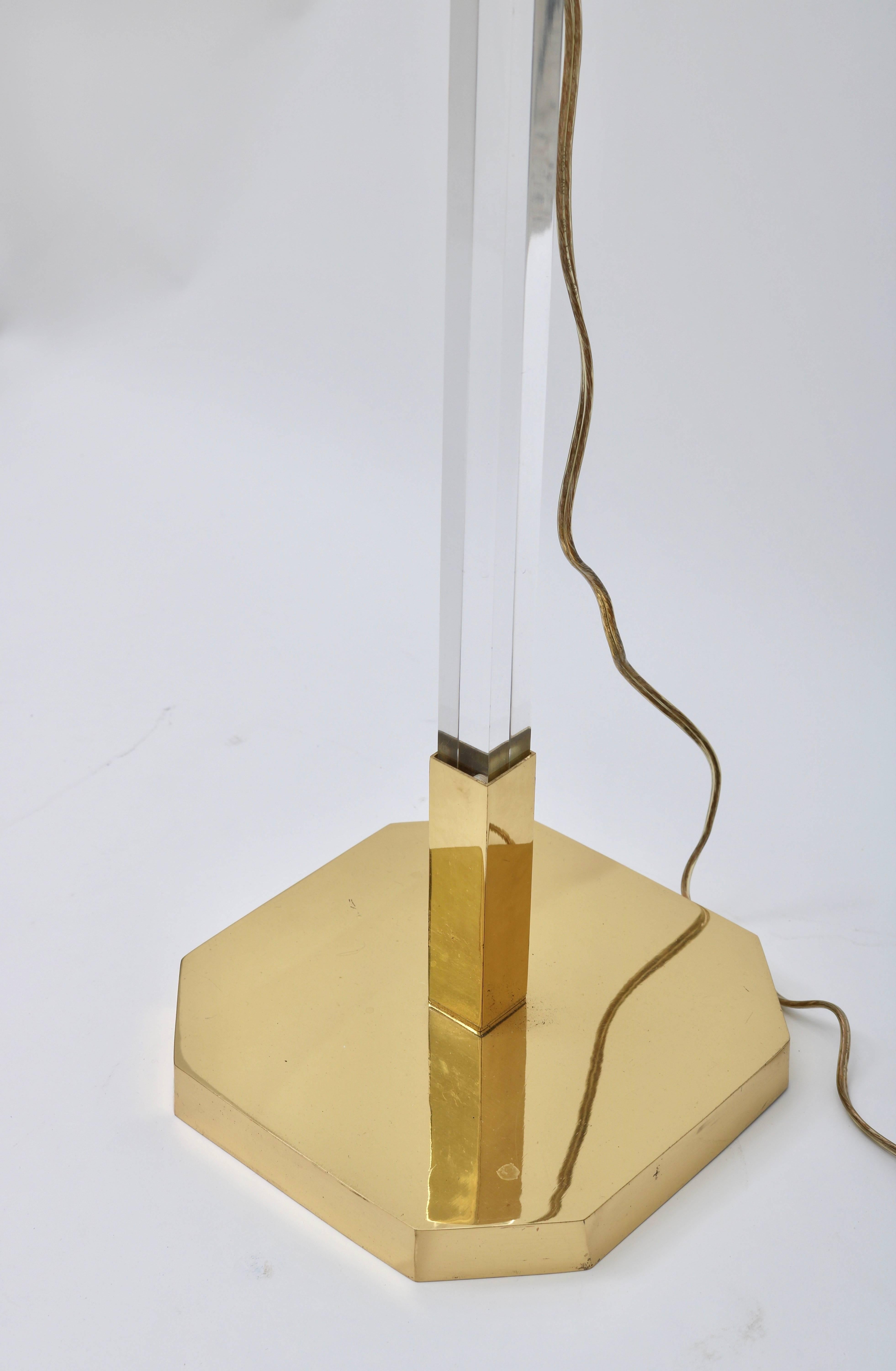  Adjustable Floor Lamp in Polished Brass and Lucite 3