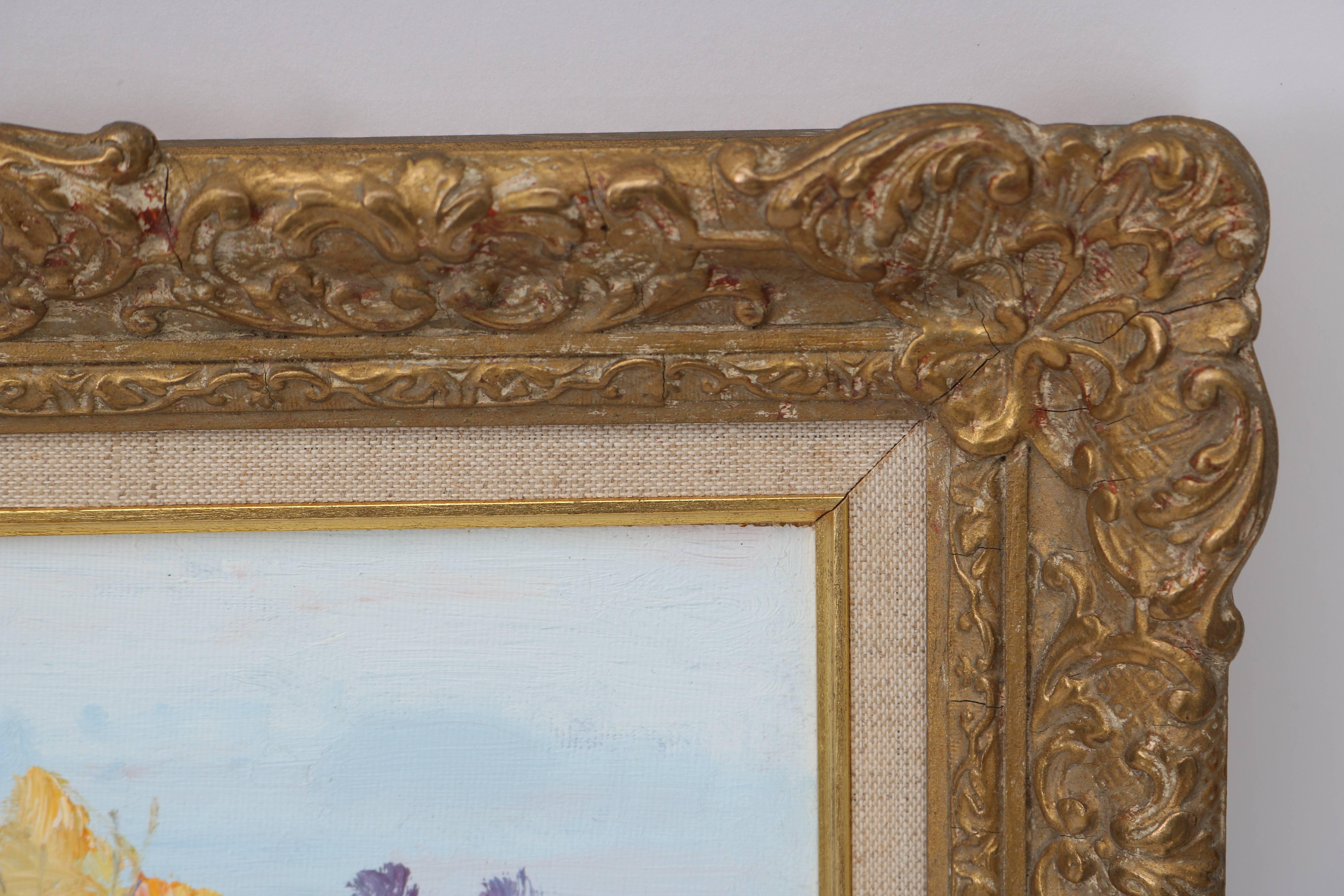 Hand-Painted Set of Two Acrylic on Board Landscape Paintings For Sale