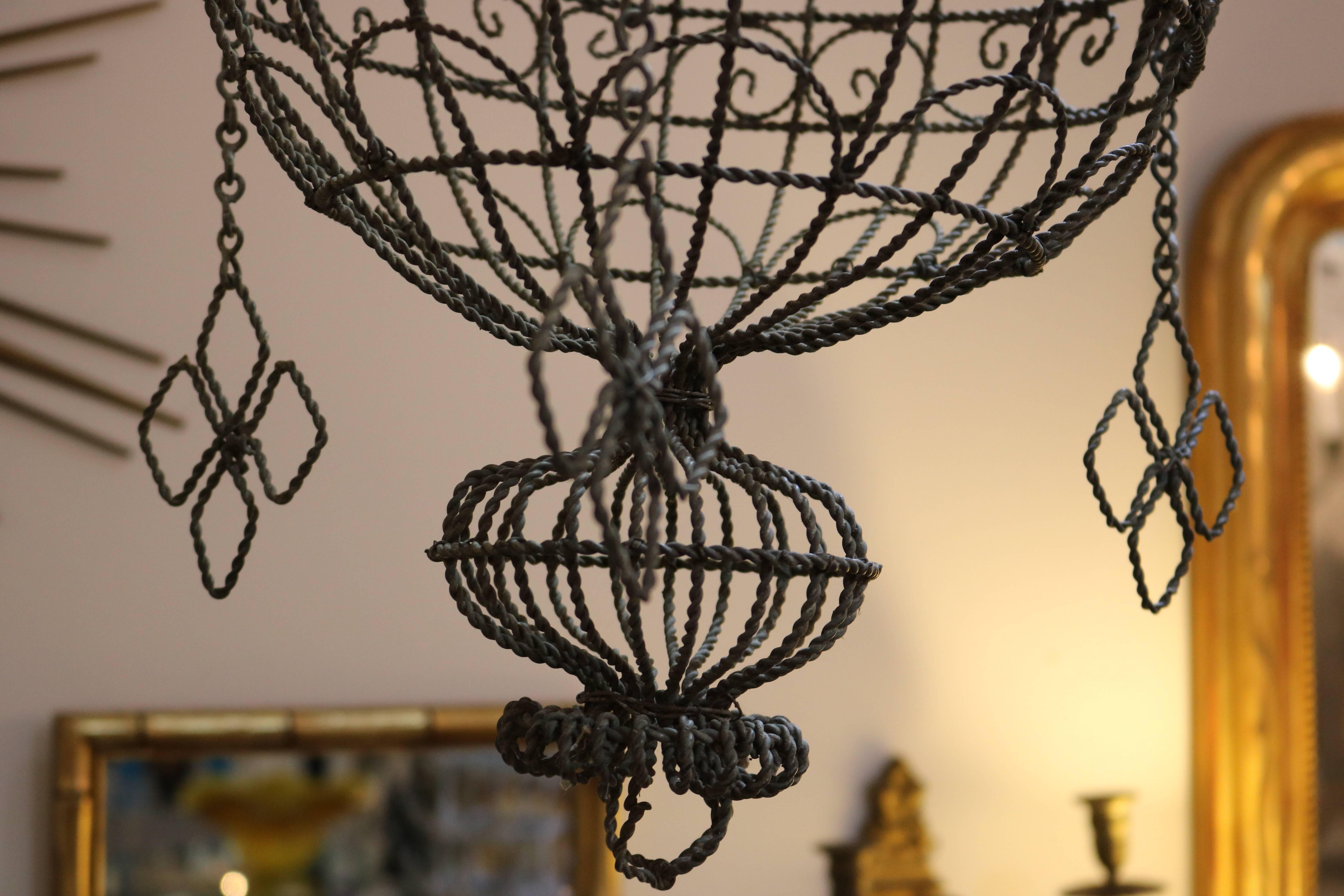 Pair of Metal, Hanging Flower Baskets, France, circa 1890s 3