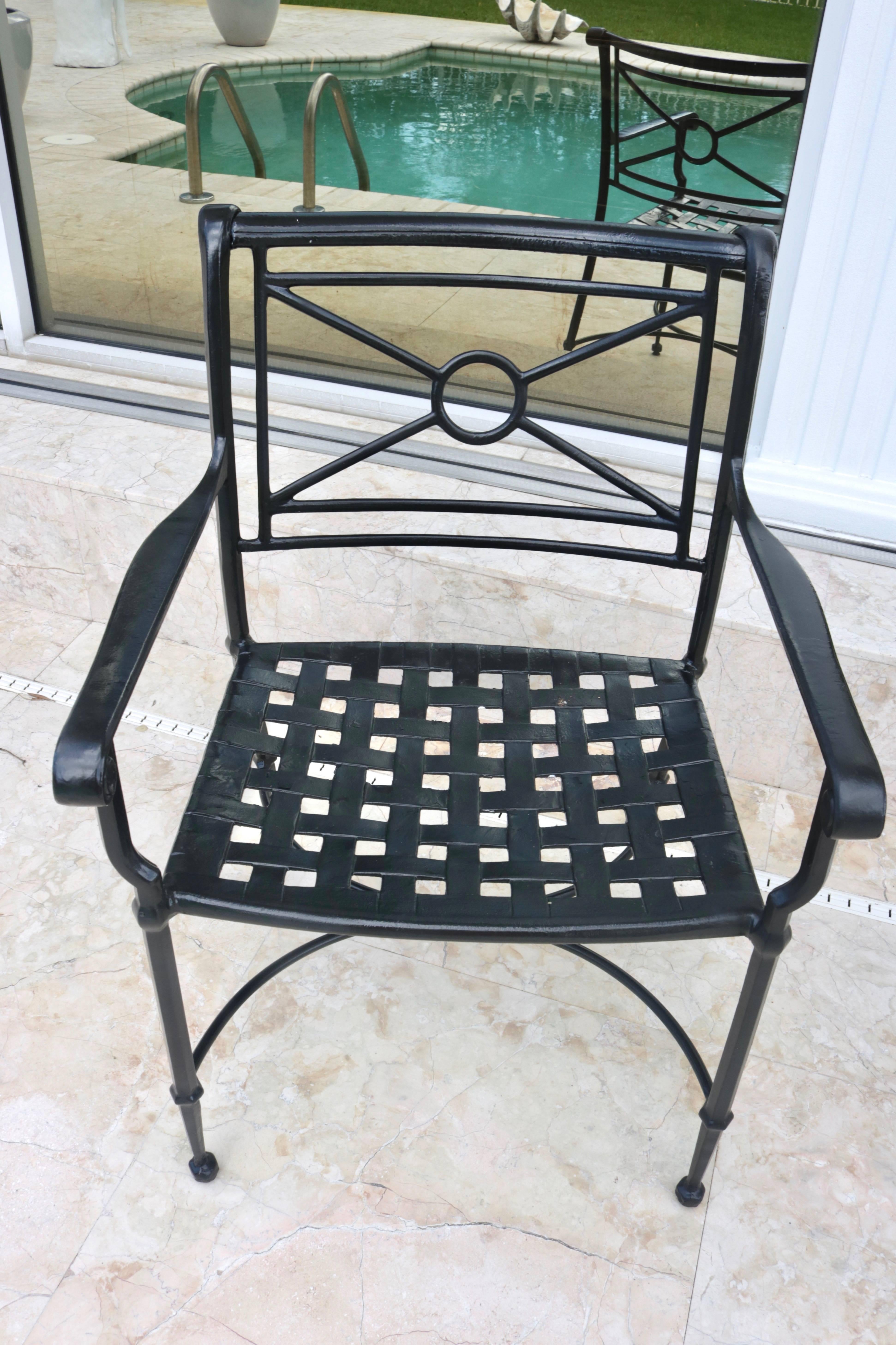 Pair of Patio Armchairs in Black In Good Condition In West Palm Beach, FL
