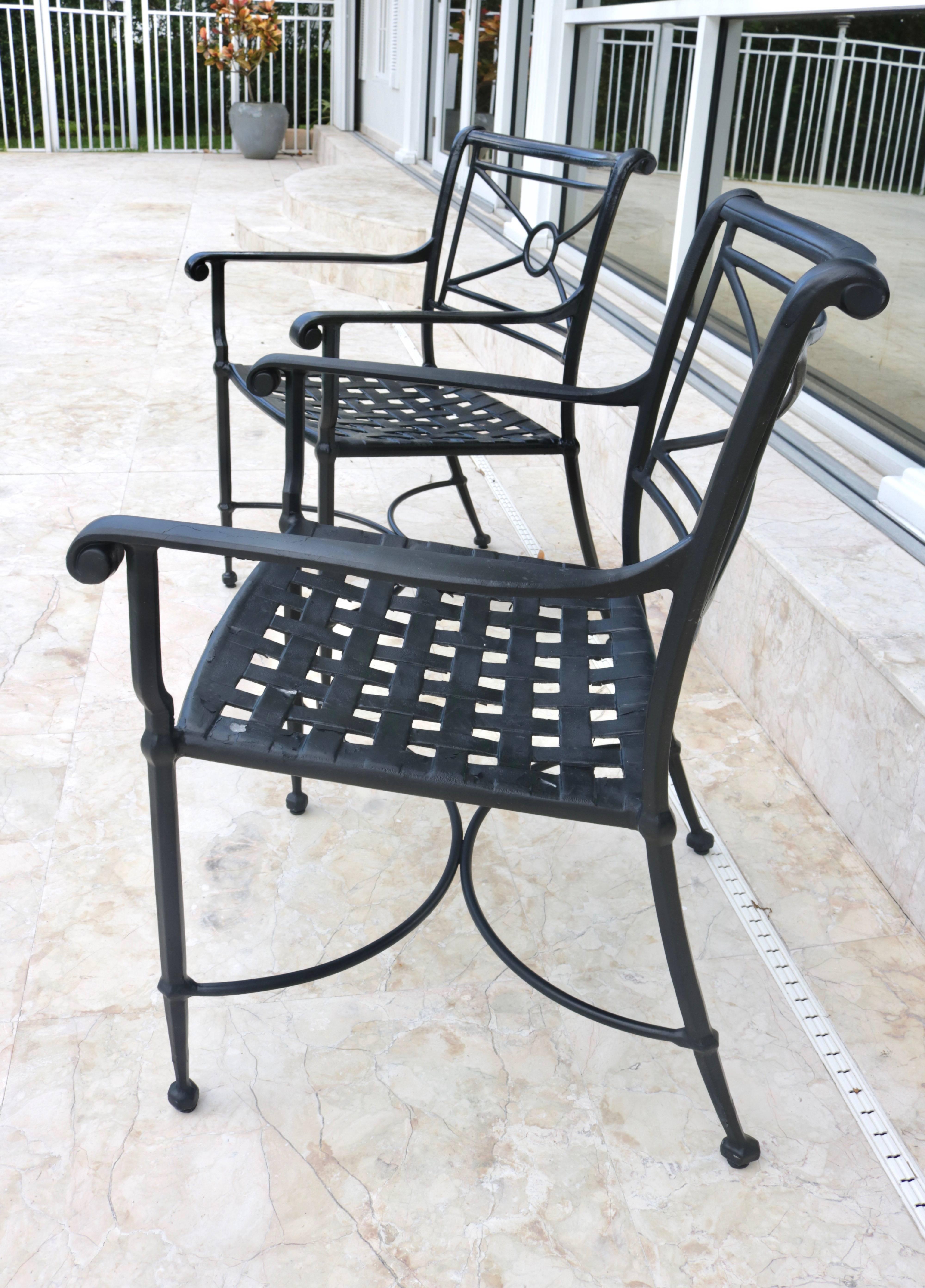 20th Century Pair of Patio Armchairs in Black