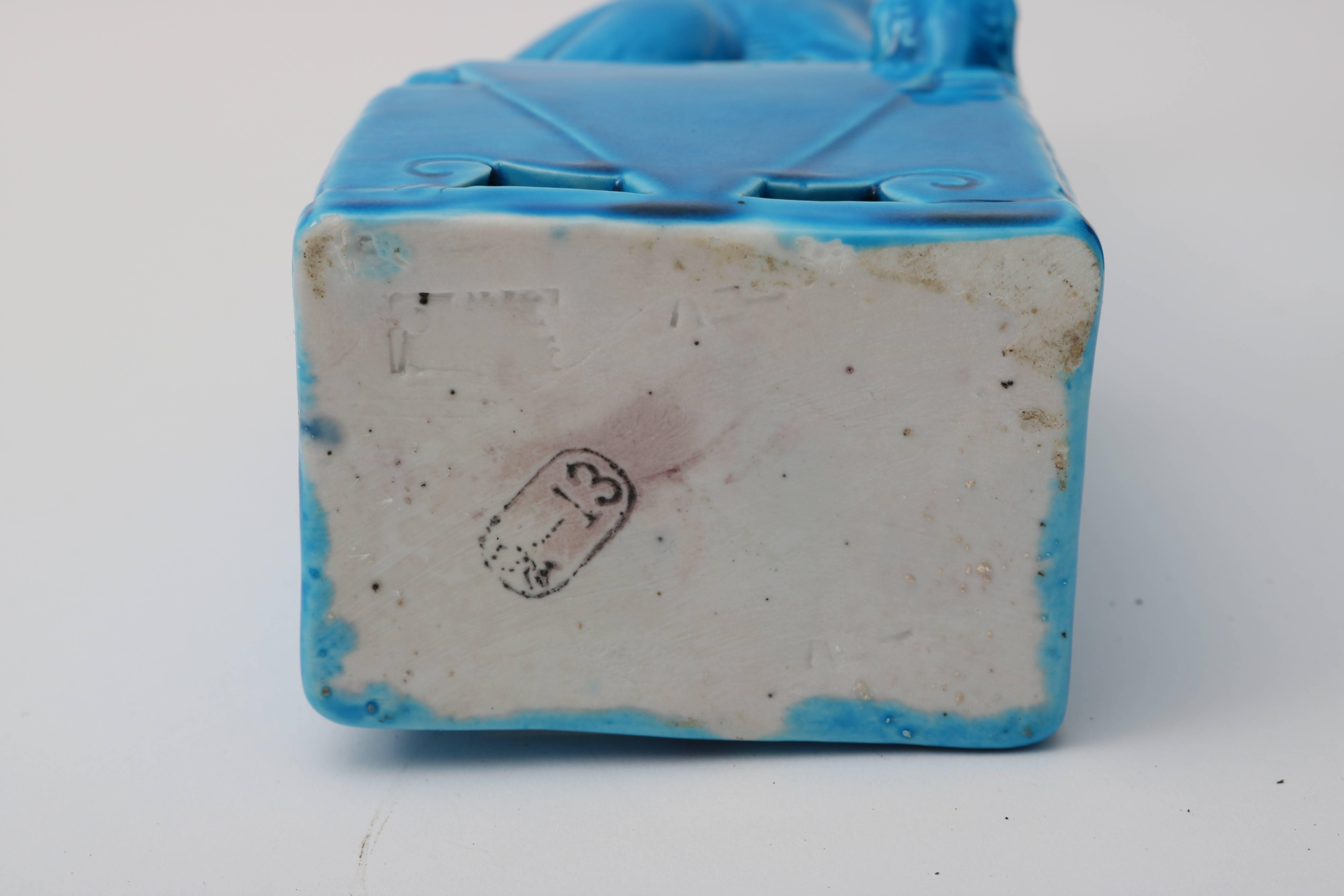 Paire de chiens Foo bleu pékinois émaillés des années 1920 1