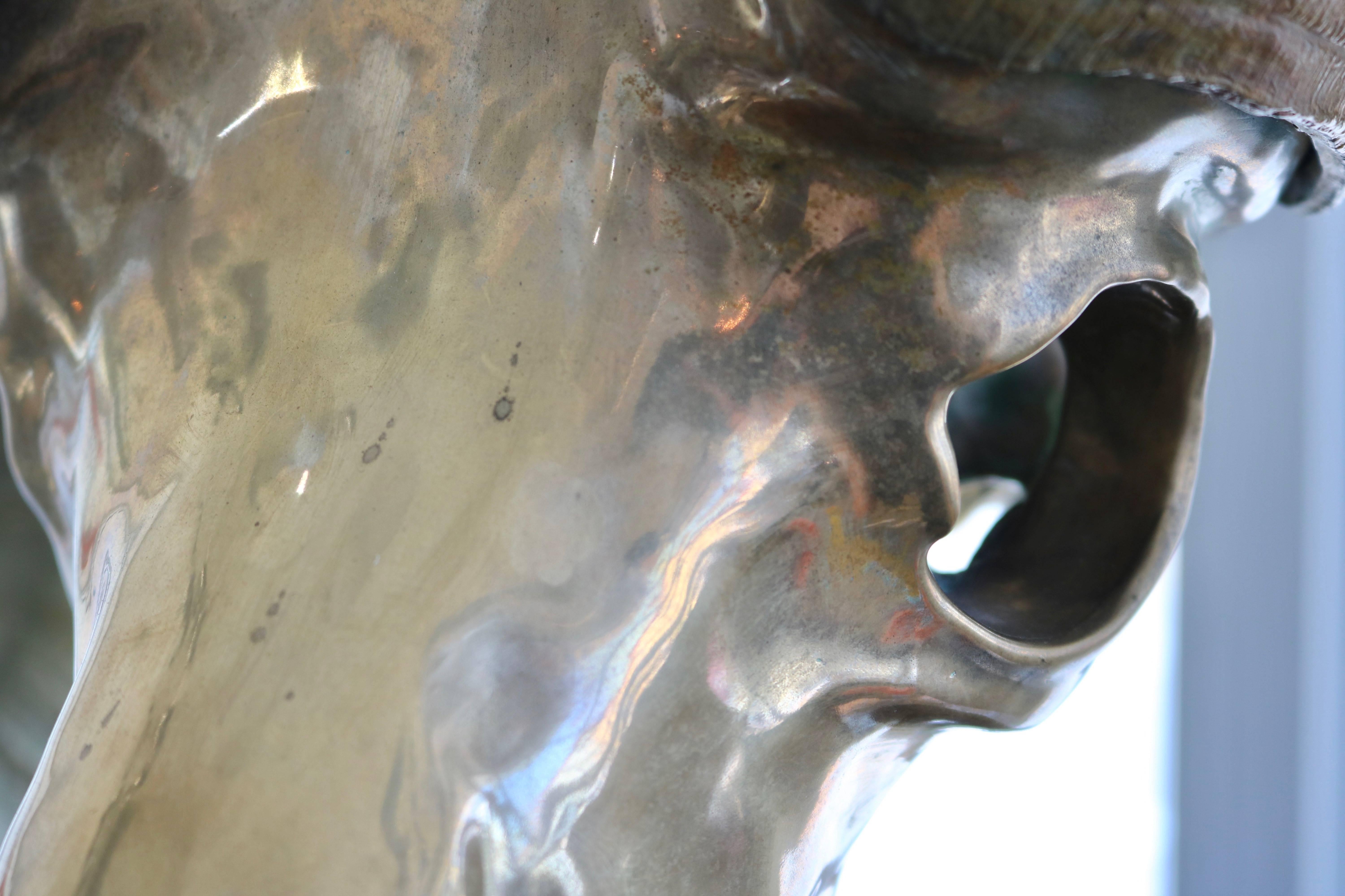  Sculpture en bronze d'un crâne de bélier en vente 3