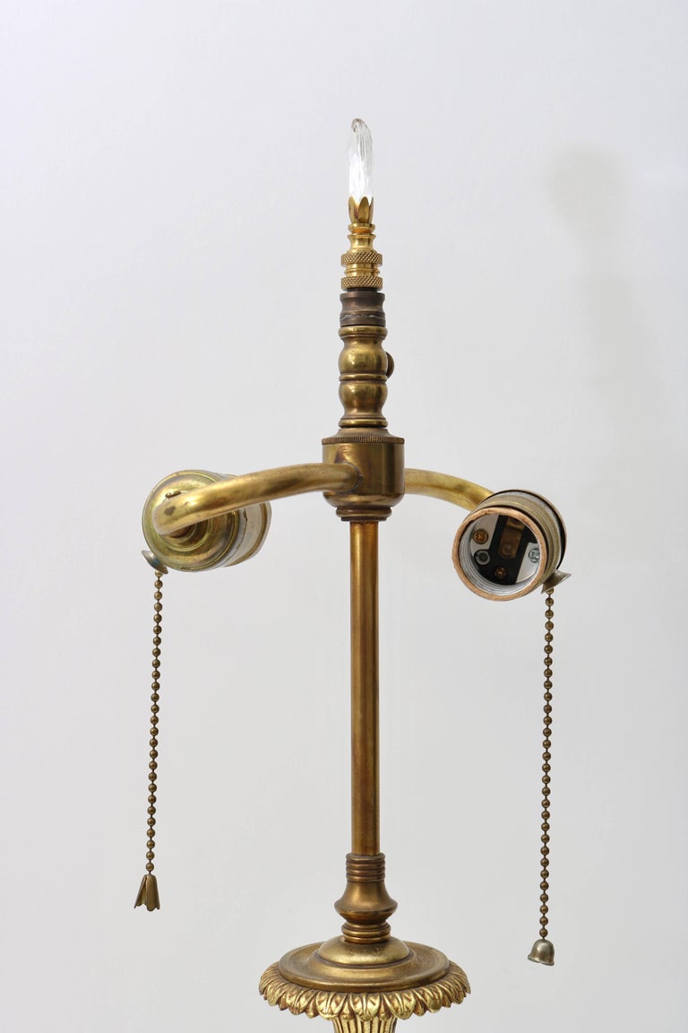 Pair of Vanity Table Lamps in Crystal, Bronze and Marble at 1stDibs