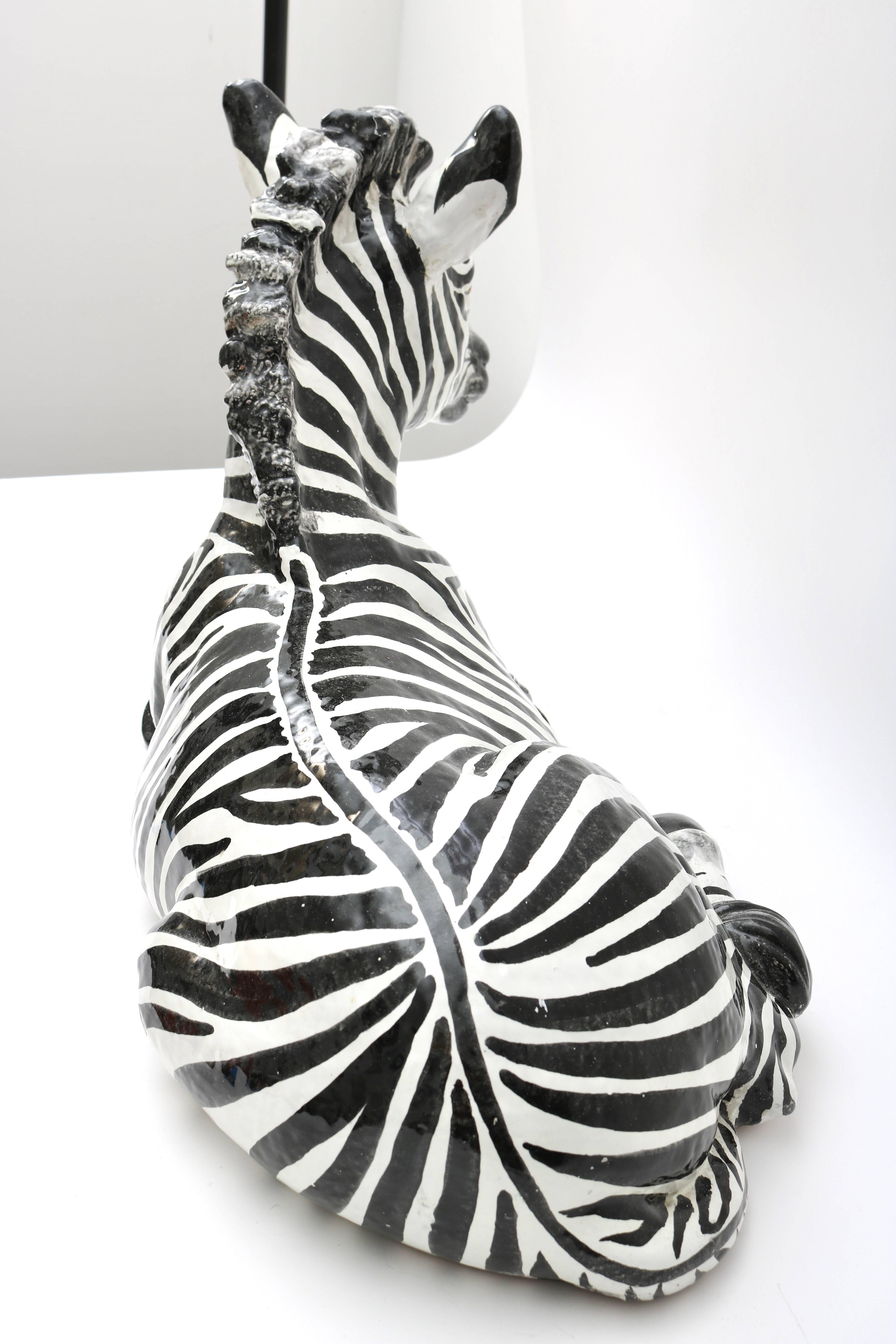 Palm Beach Regency Italian Glazed Terra Cotta Zebra 3