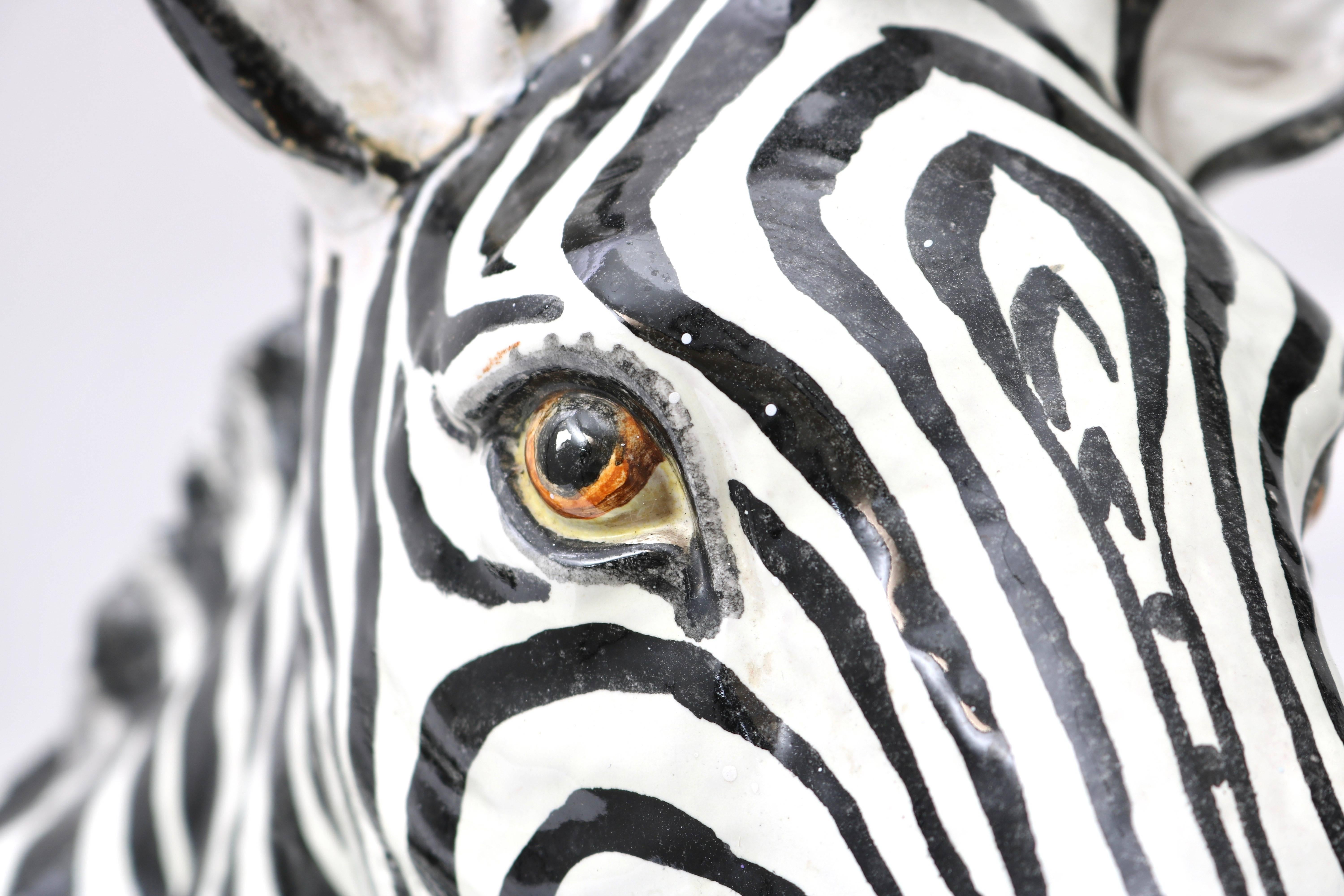 Palm Beach Regency Italian Glazed Terra Cotta Zebra 1