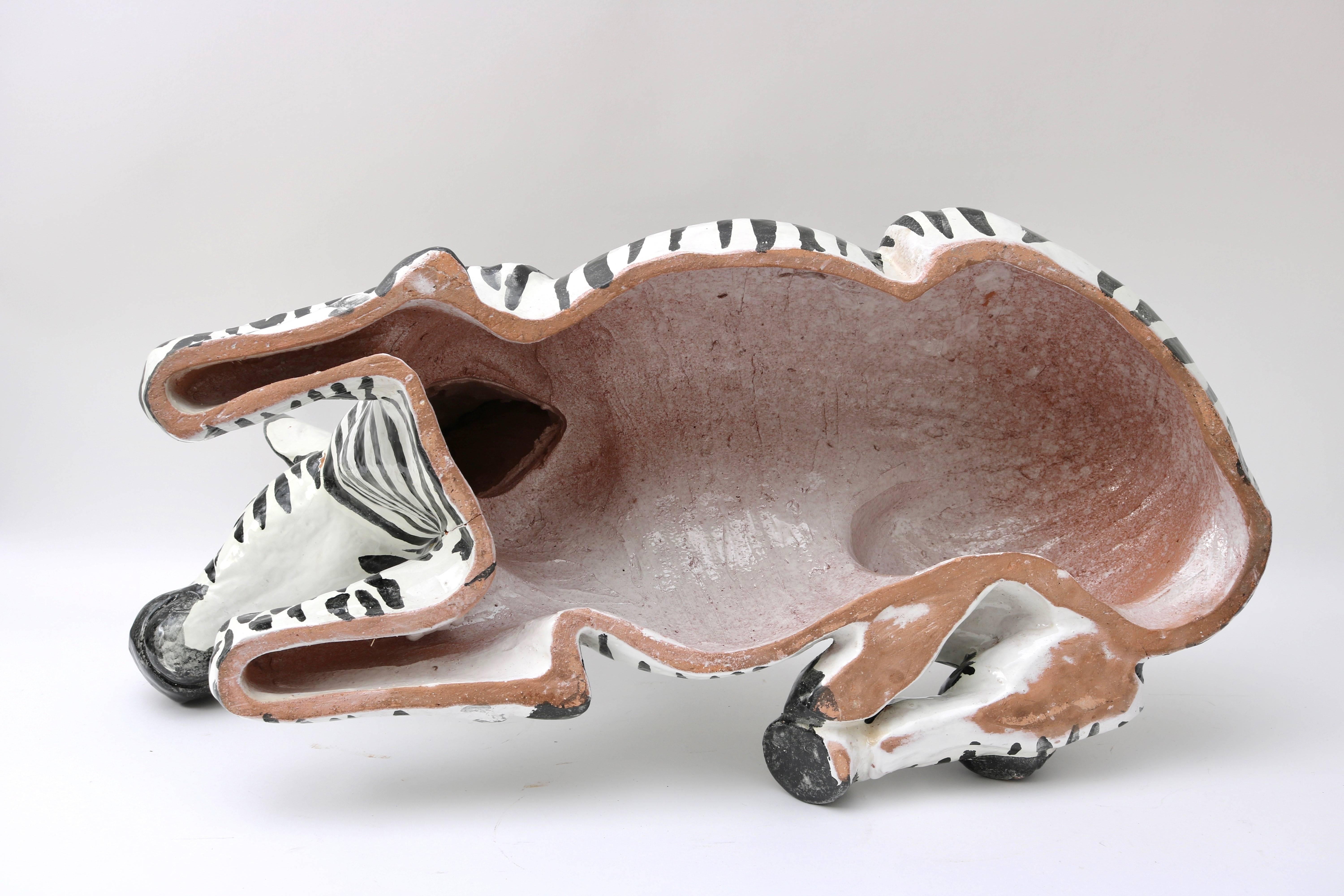Palm Beach Regency Italian Glazed Terra Cotta Zebra 4