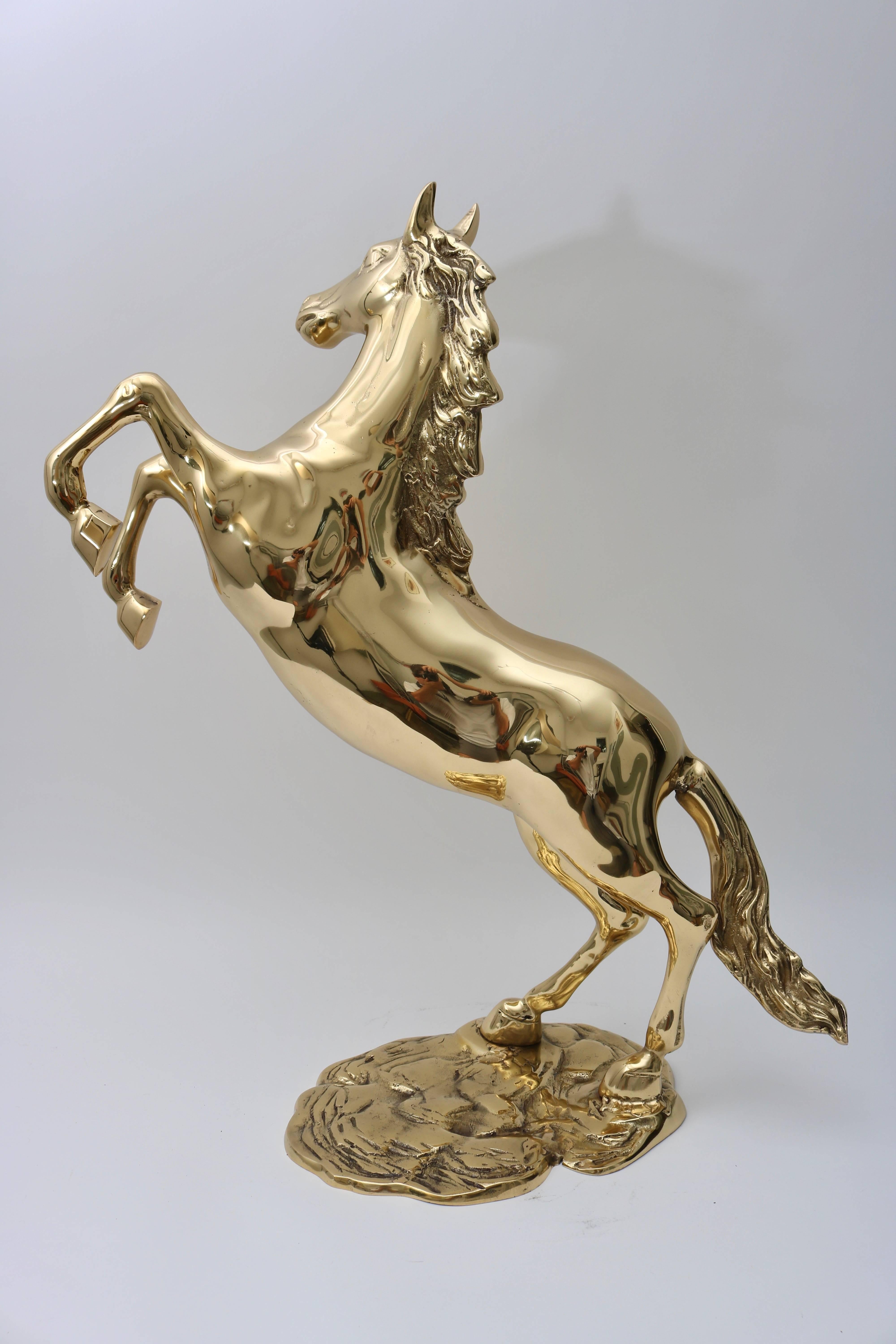 Romantic Brass Horse Sculpture