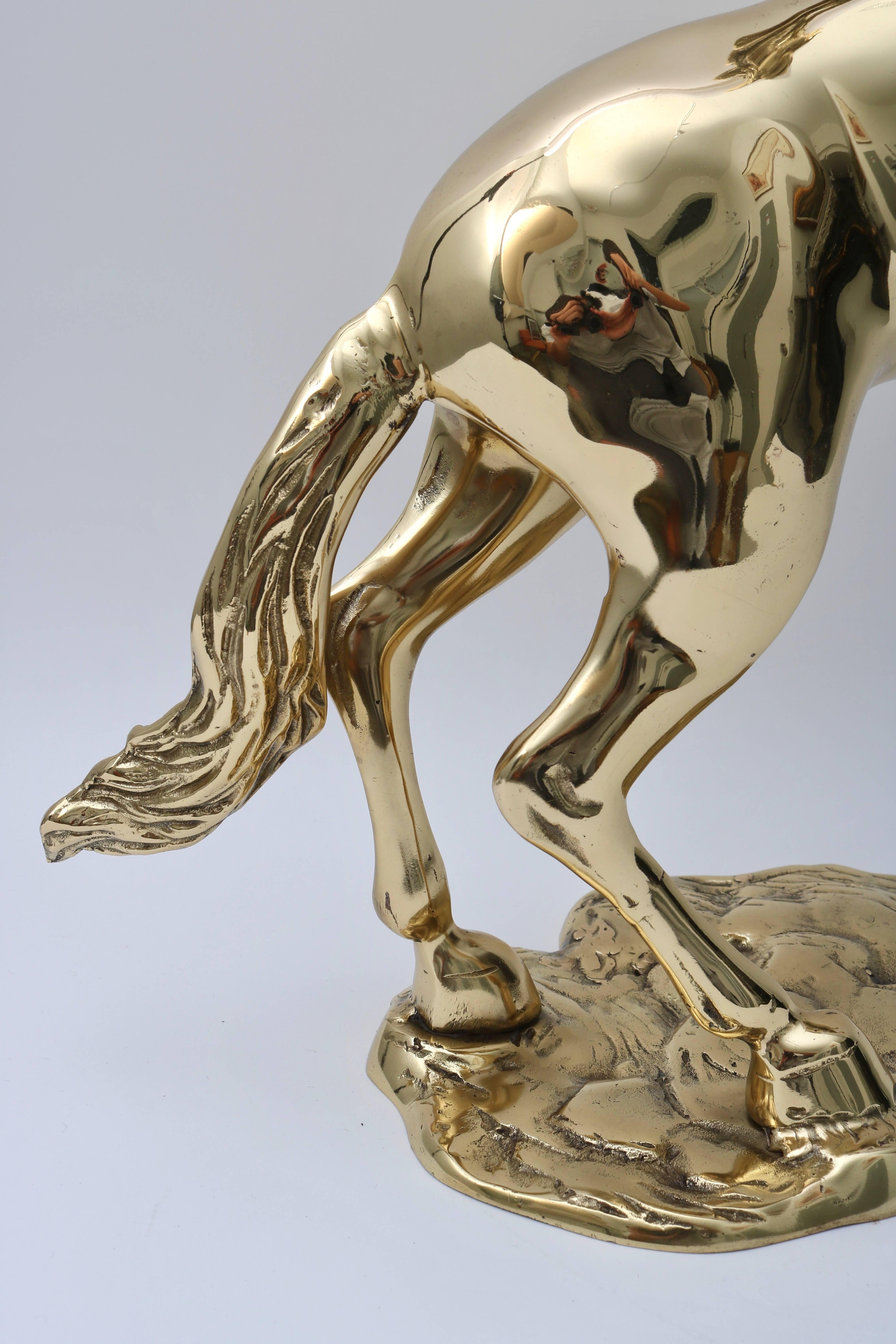 Cast Brass Horse Sculpture