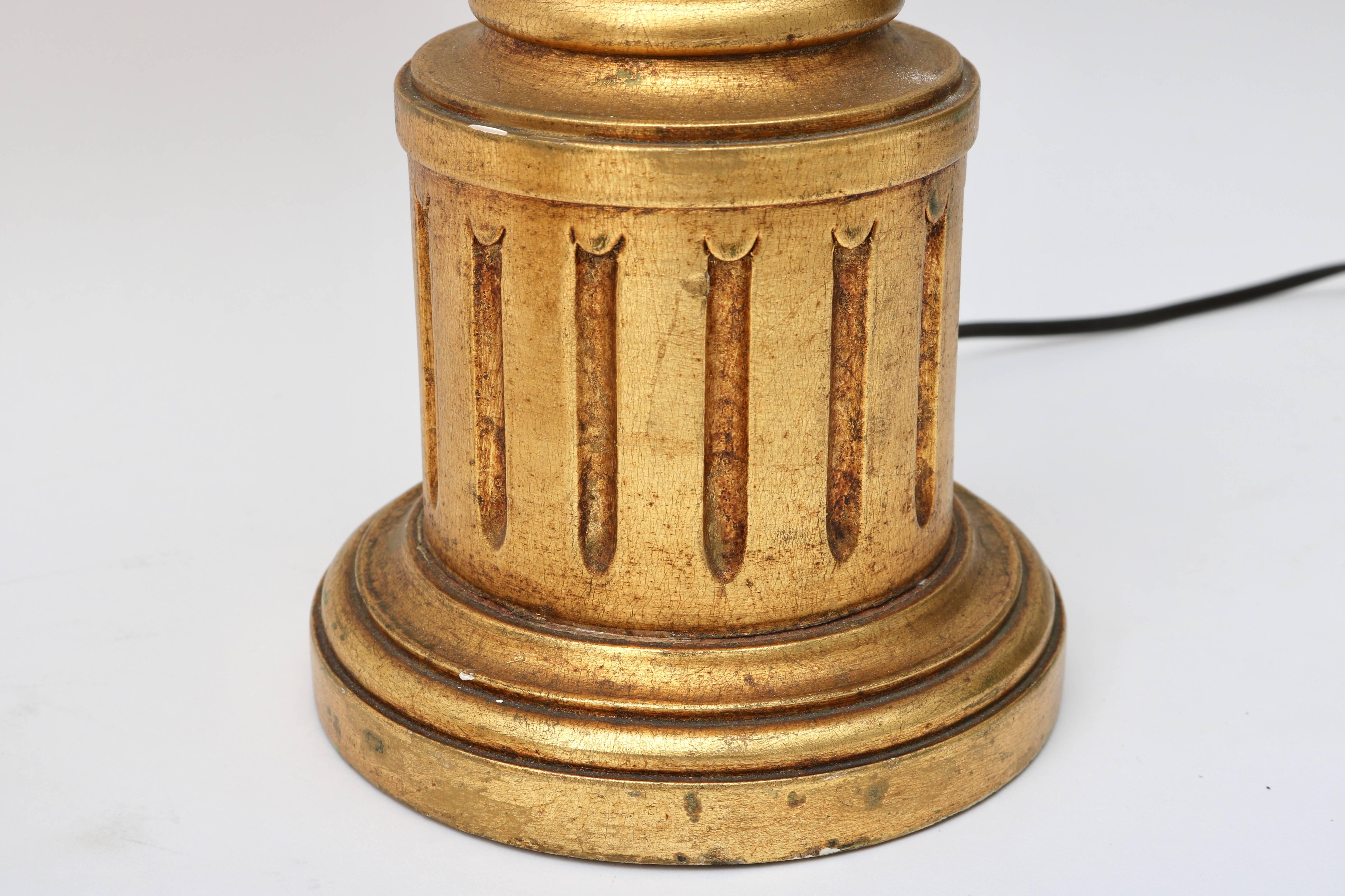 Pair of Louis XVI Style Urn-Form Table Lamps in a Bright, Antique Gold Finish 2