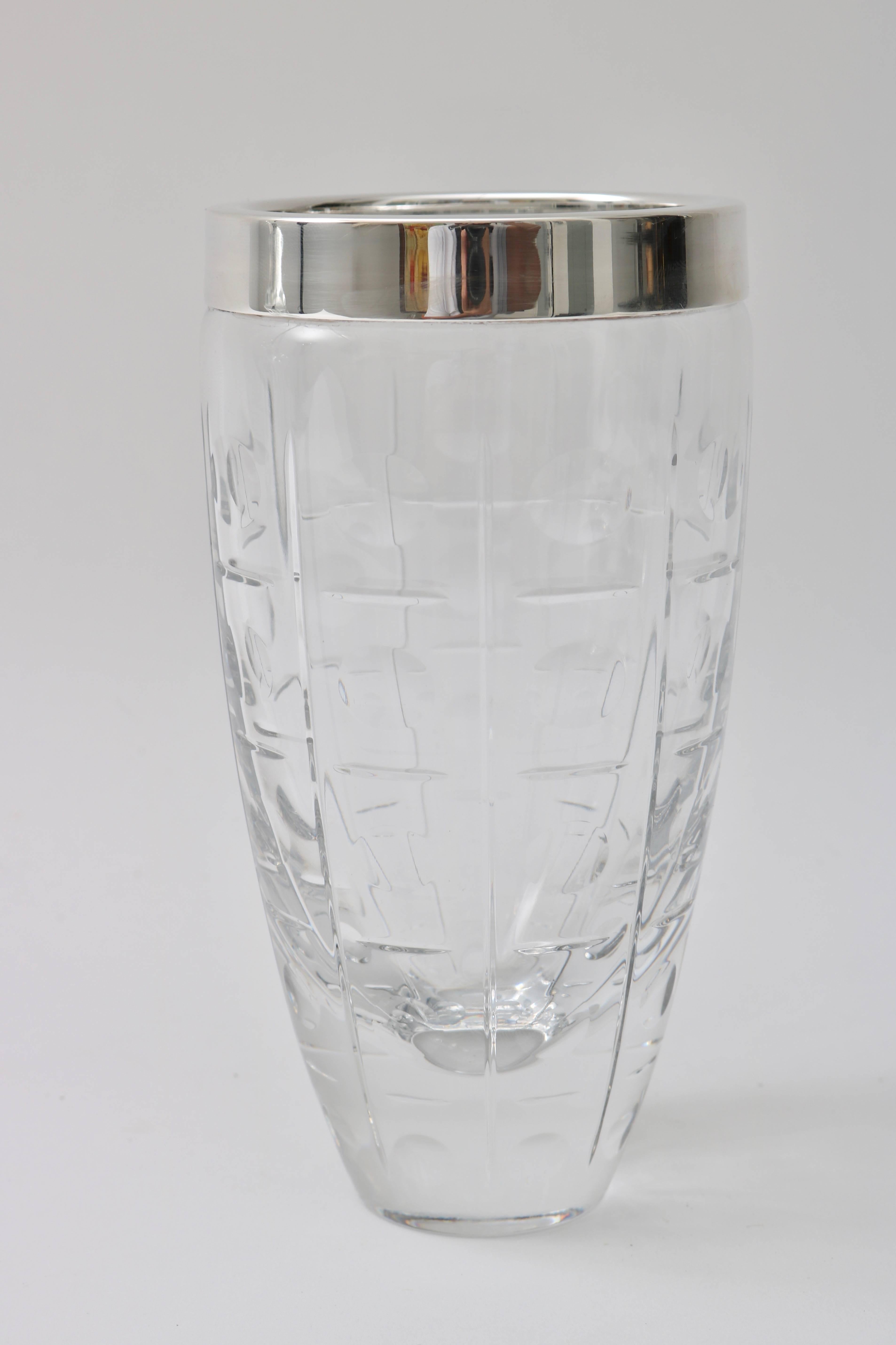 Baccarat Cut Crystal and Silver Plated Martini, Drink Shaker 1
