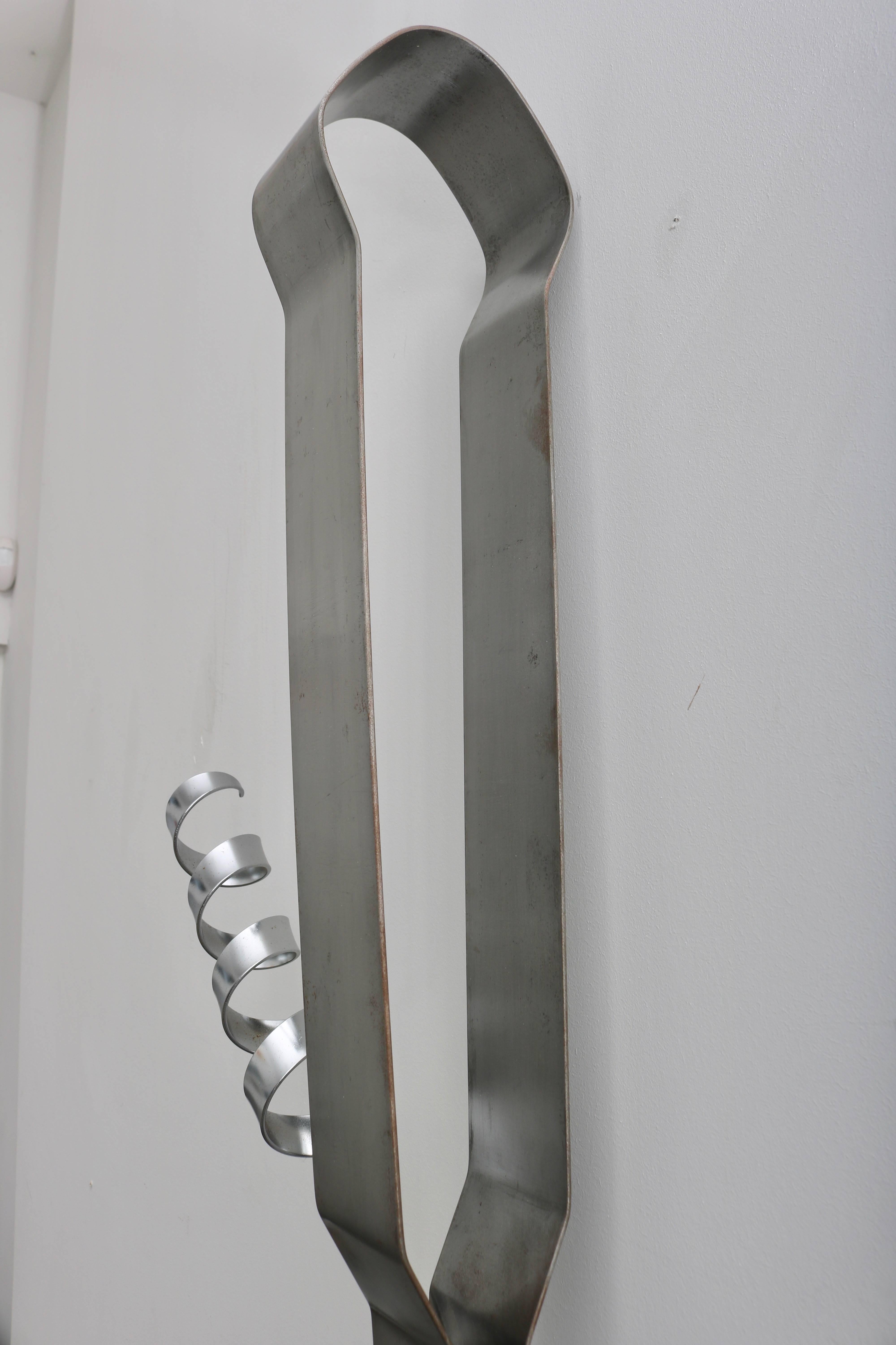 American  Wall Mount Can Opener Sculpture in Stainless Steel For Sale