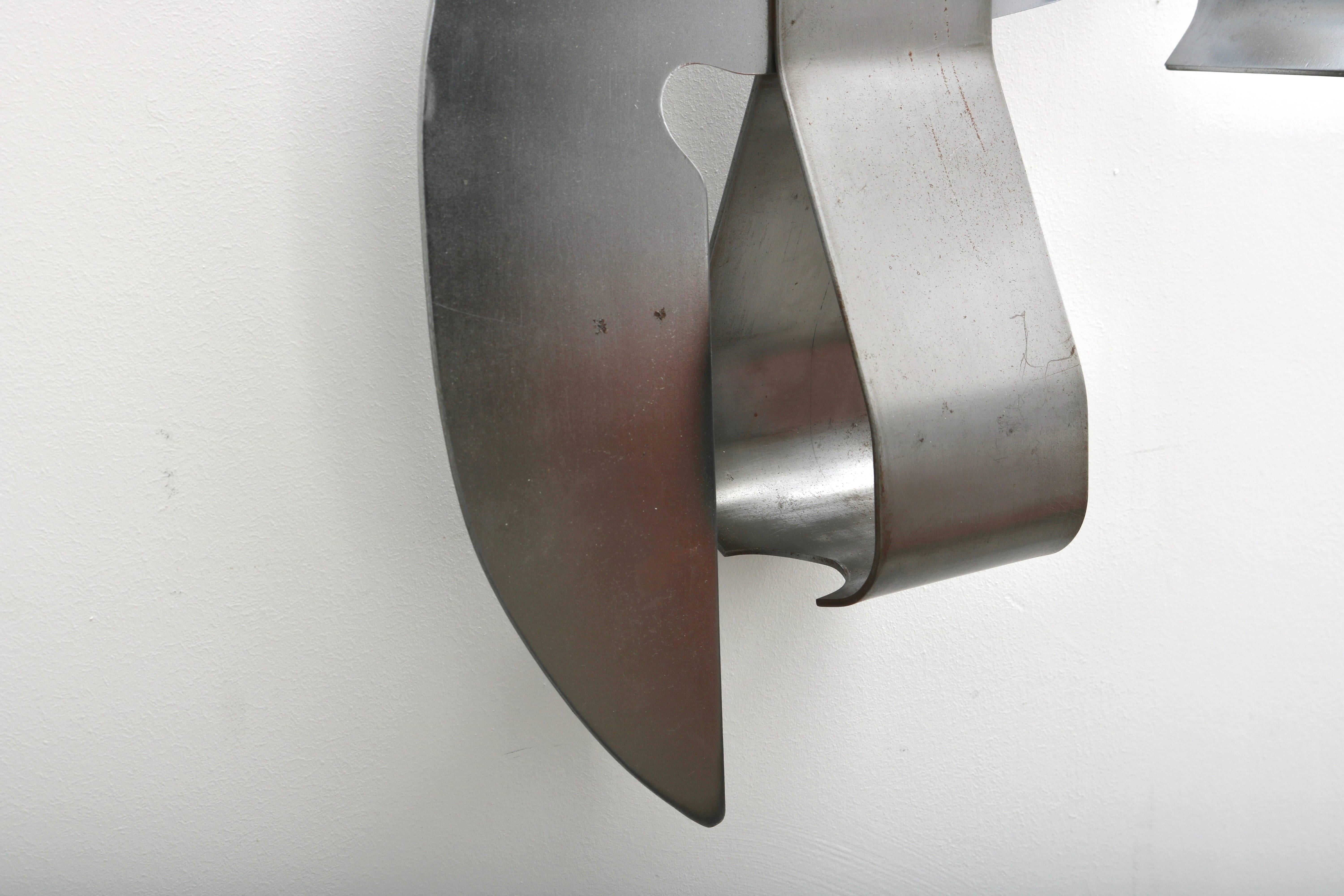 Modern  Wall Mount Can Opener Sculpture in Stainless Steel For Sale