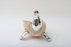 Gabriella Binazzi Seal-Form Sculpture in Silver Plate and Seashell