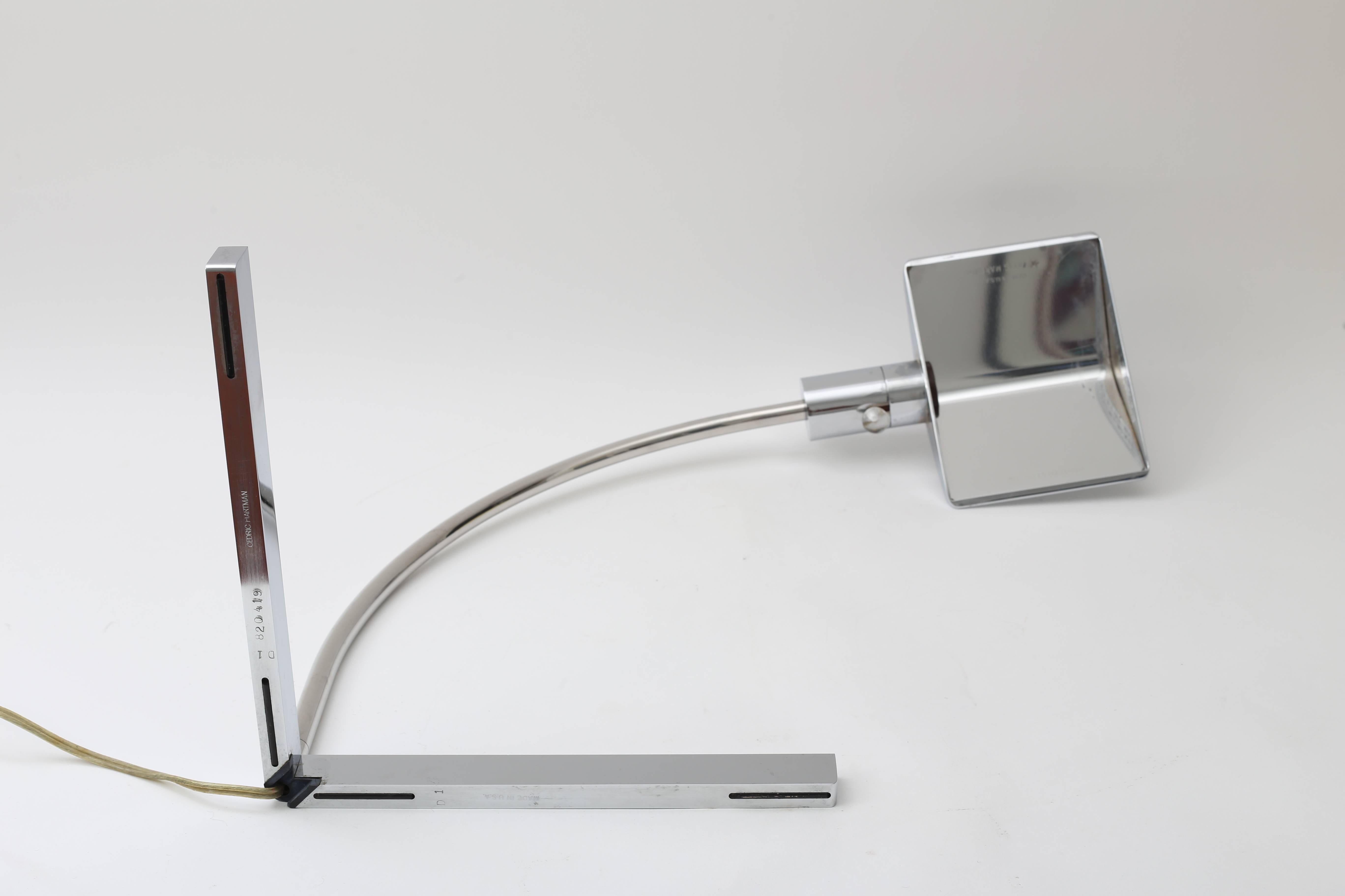 Polished Chrome Cantilevered Table Lamp 2