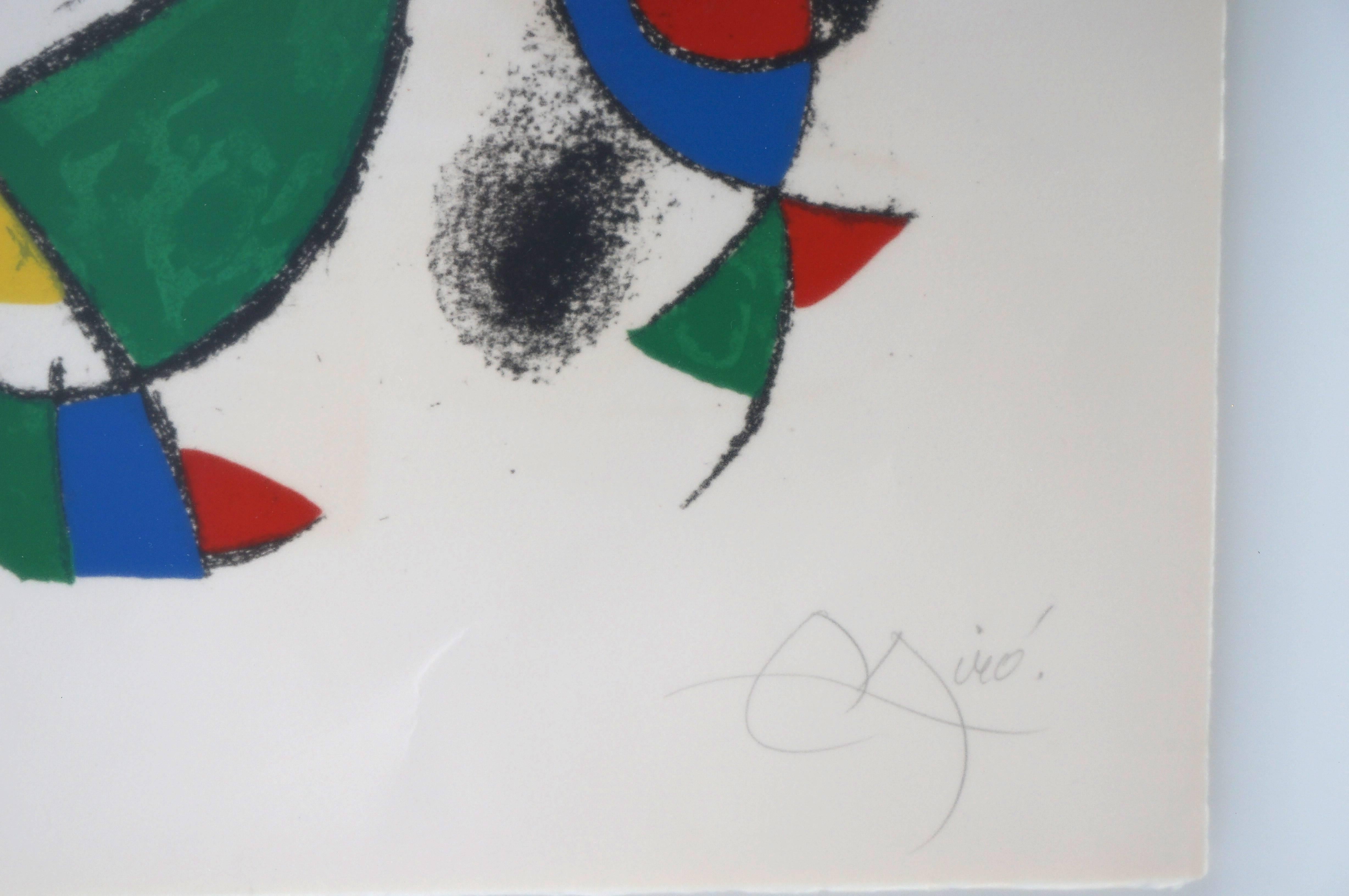 Lithograph by Joan Miro, circa 1975, Lithographs II, Plate 10 In Good Condition For Sale In West Palm Beach, FL