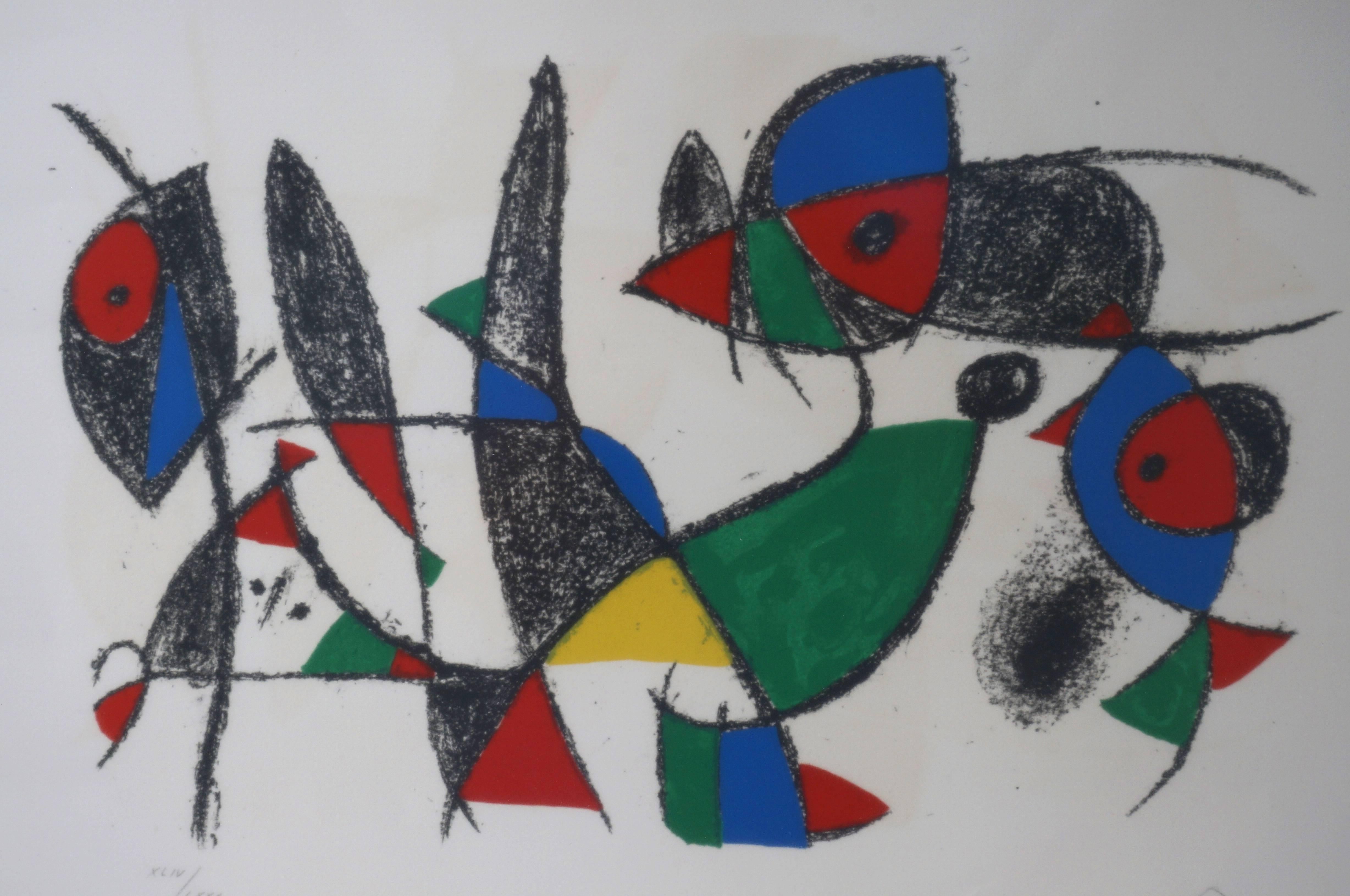 This Miro lithograph has been professionally framed with archival materials.

Note: Pencil signed and numbered

Note: Paper size is 24