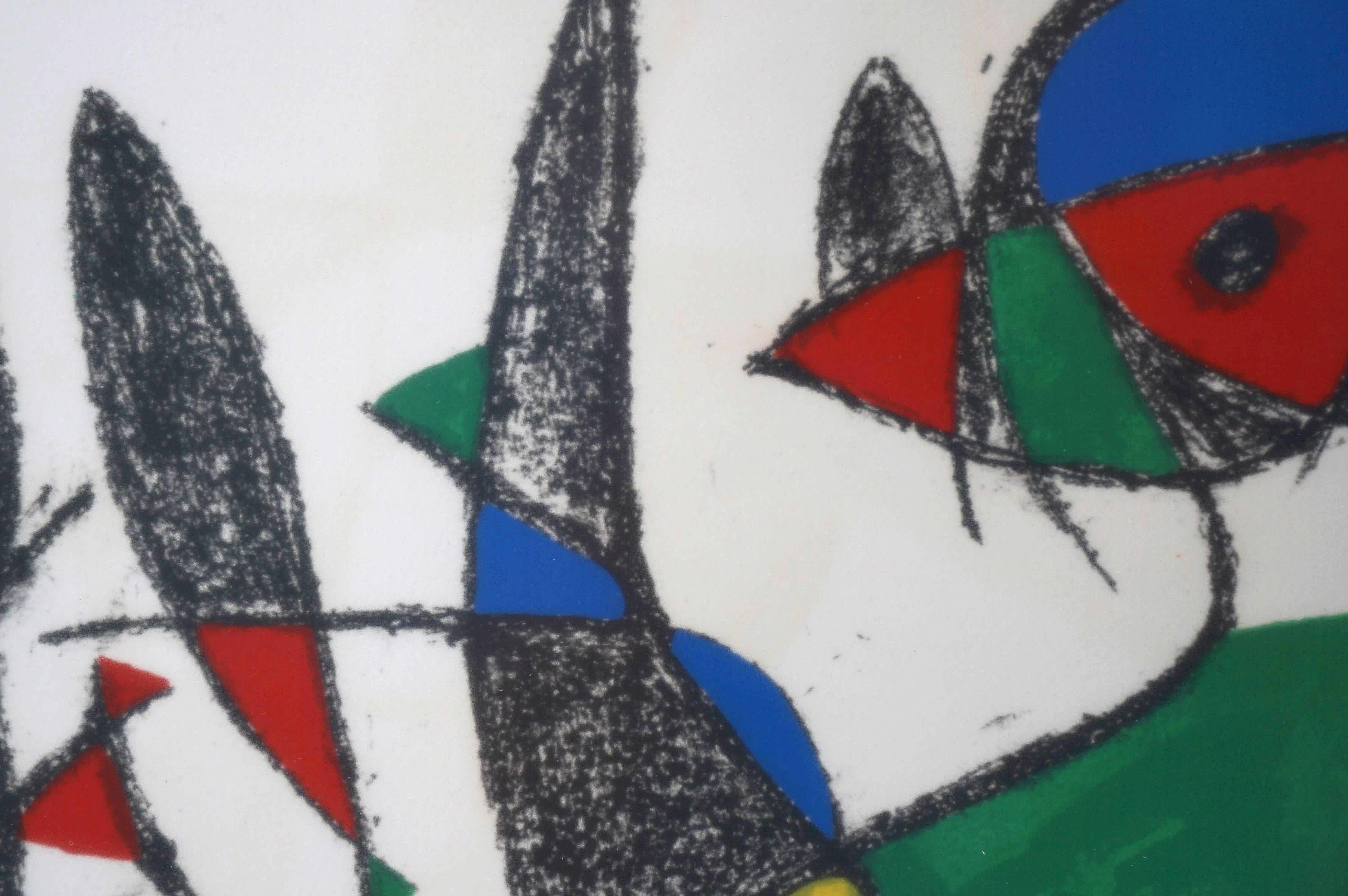 Papier Lithographie de Joan Miro, vers 1975, Lithographies II, planche 10 en vente