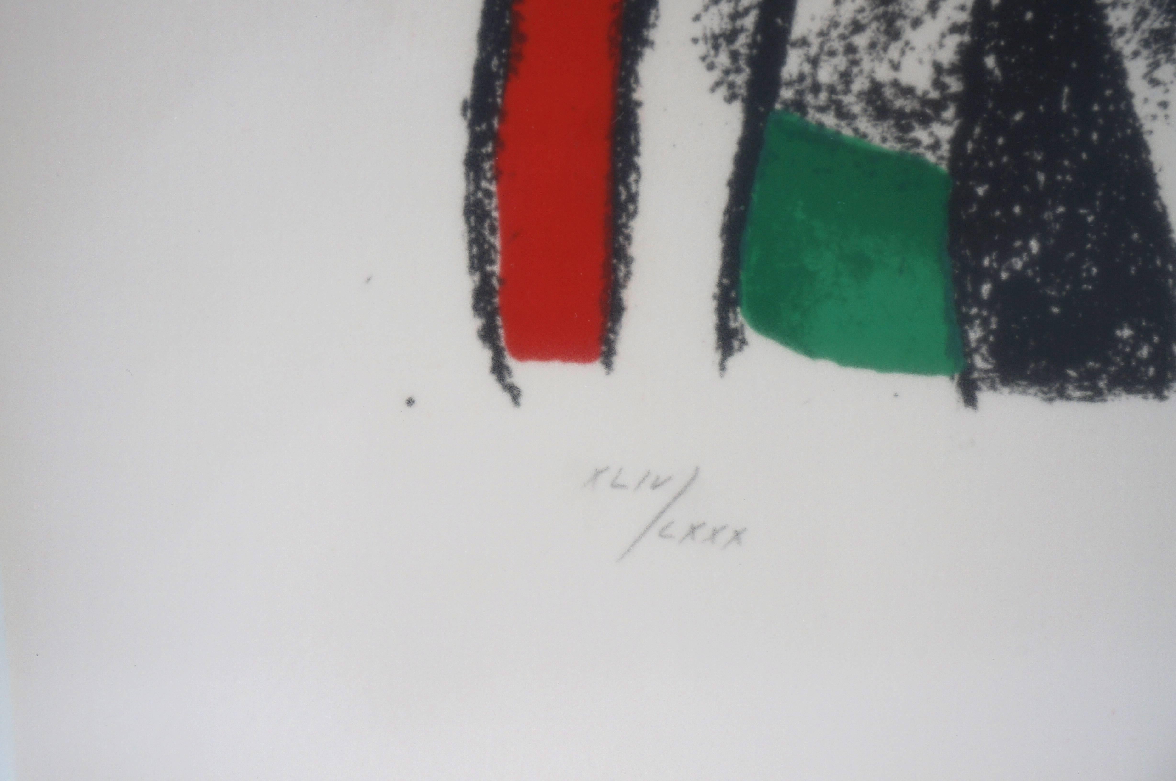Joan Miro Lithograph, Miro Lithographs II, circa 1975, Plate 2 In Good Condition In West Palm Beach, FL