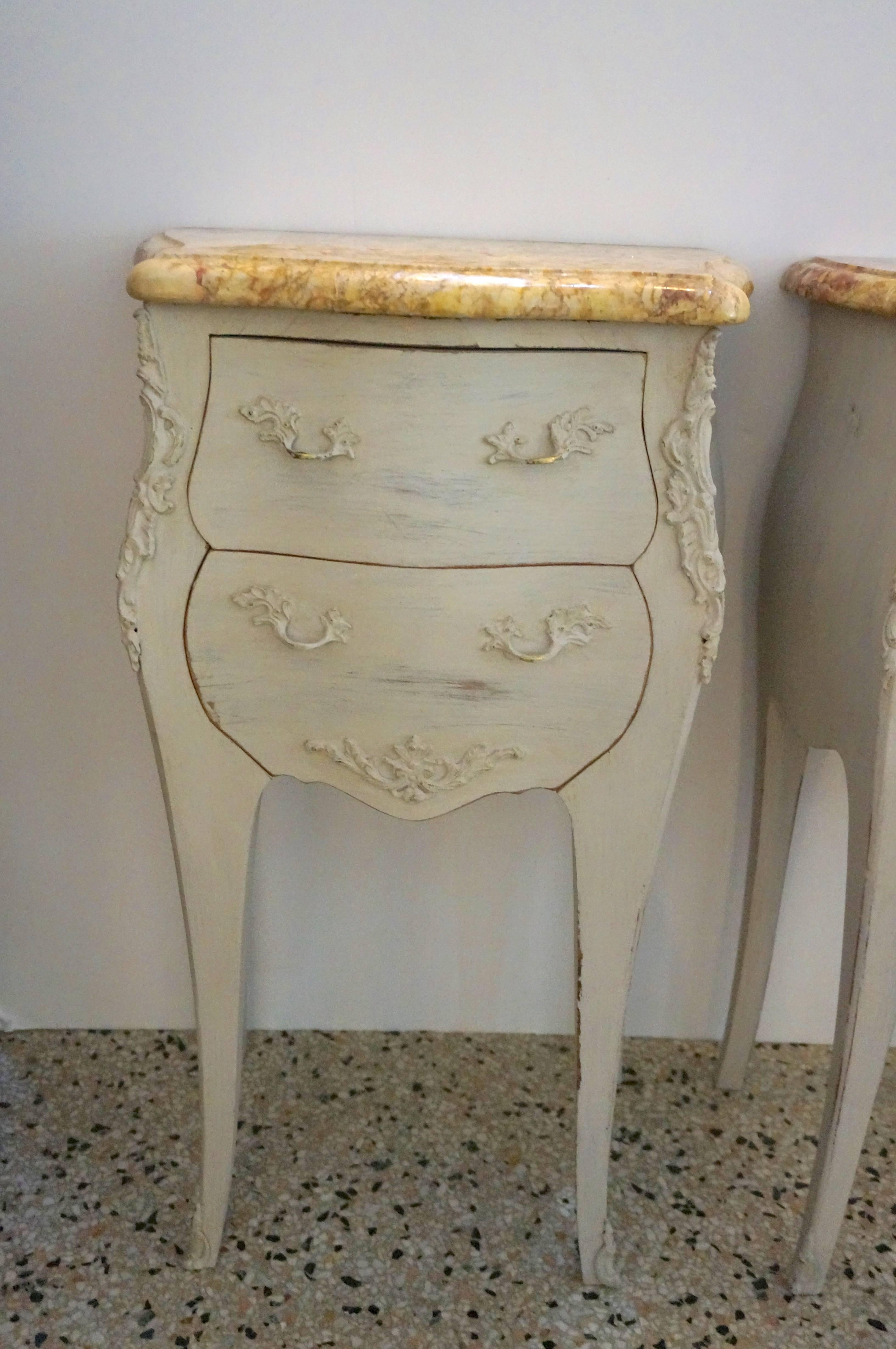 Pair of Gustavian, Louis XV Style Nightstands In Good Condition In West Palm Beach, FL