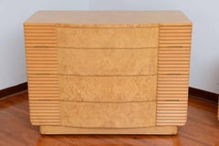 Art Deco Lowboy Chest of Drawers in Maple Burl Wood