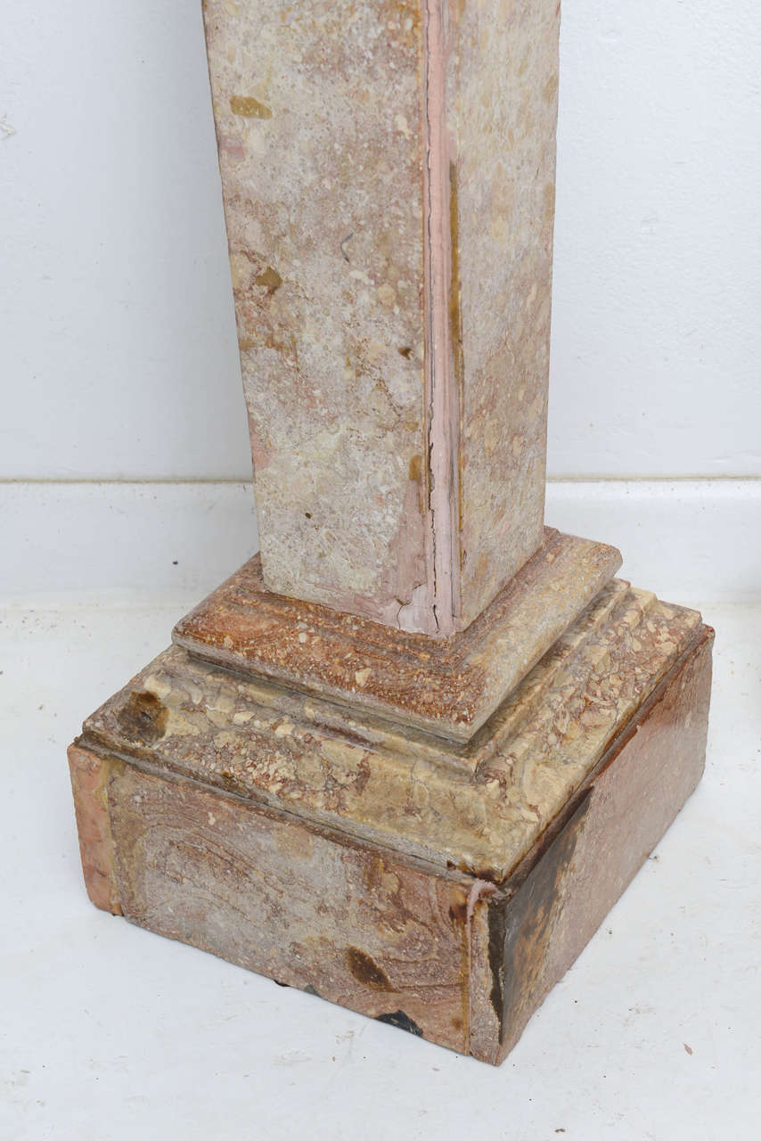 Hand-Crafted Pair of 18th Century Marble Pedestals