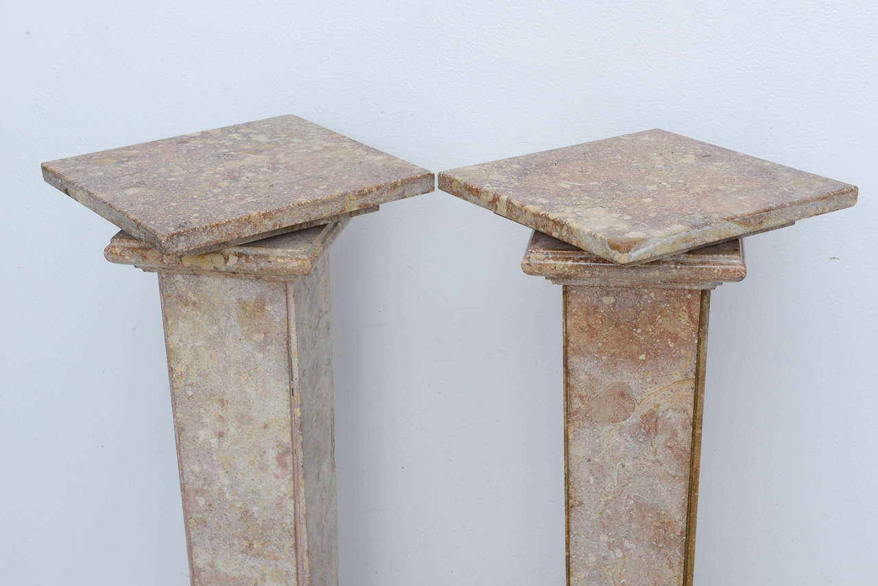 Pair of 18th Century Marble Pedestals 1