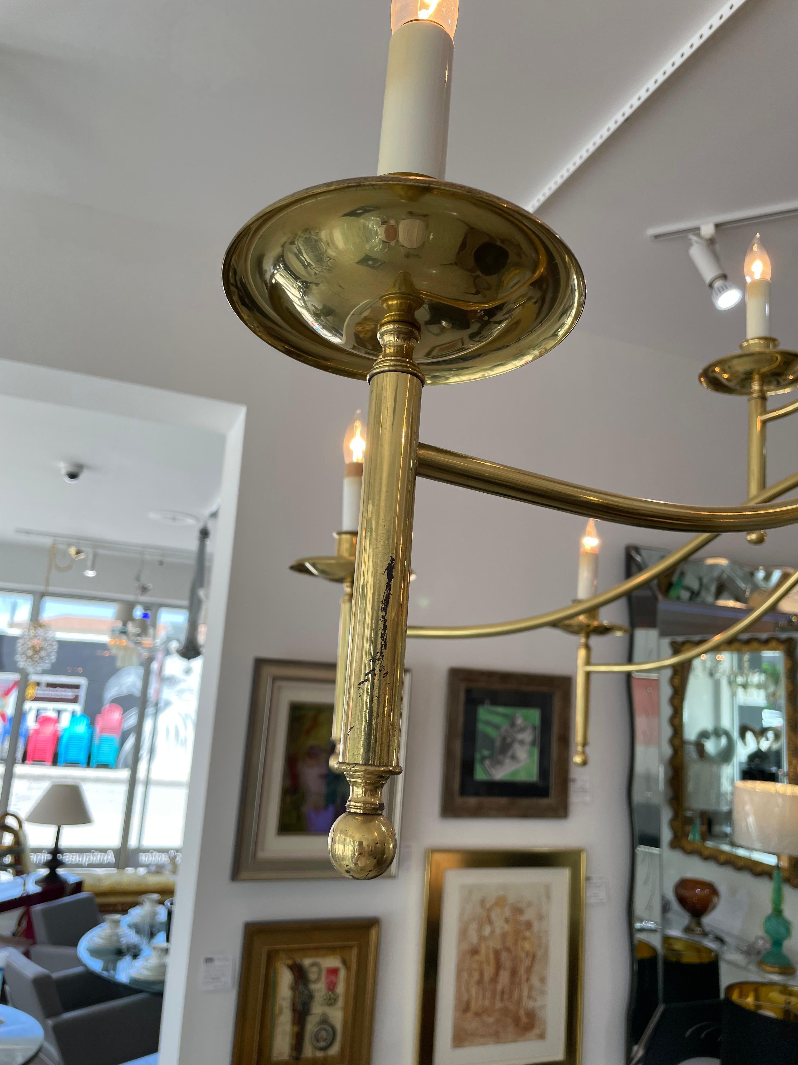 Lampadario italiano in ottone e blu Robins Egg 8