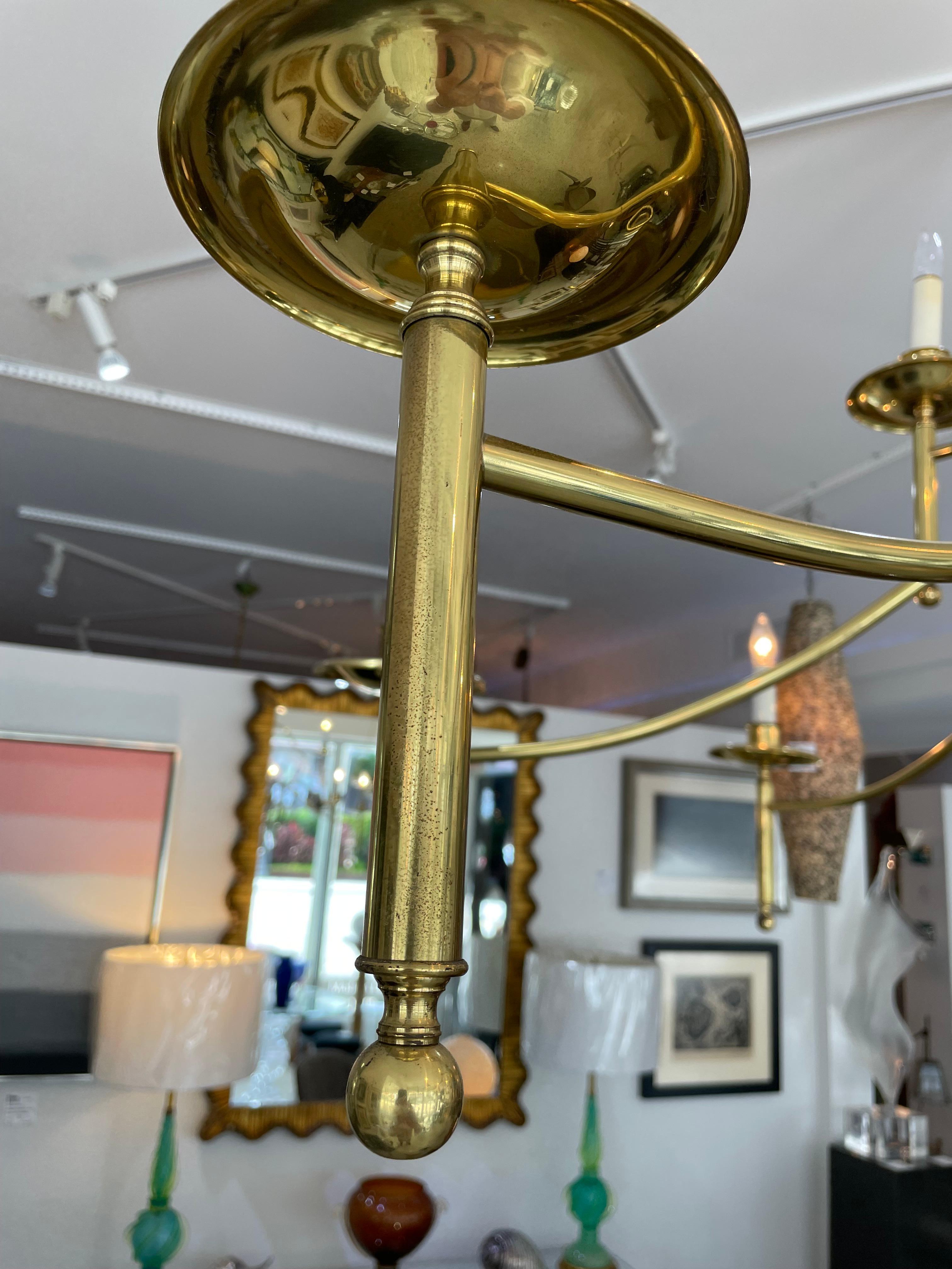 Lampadario italiano in ottone e blu Robins Egg 9