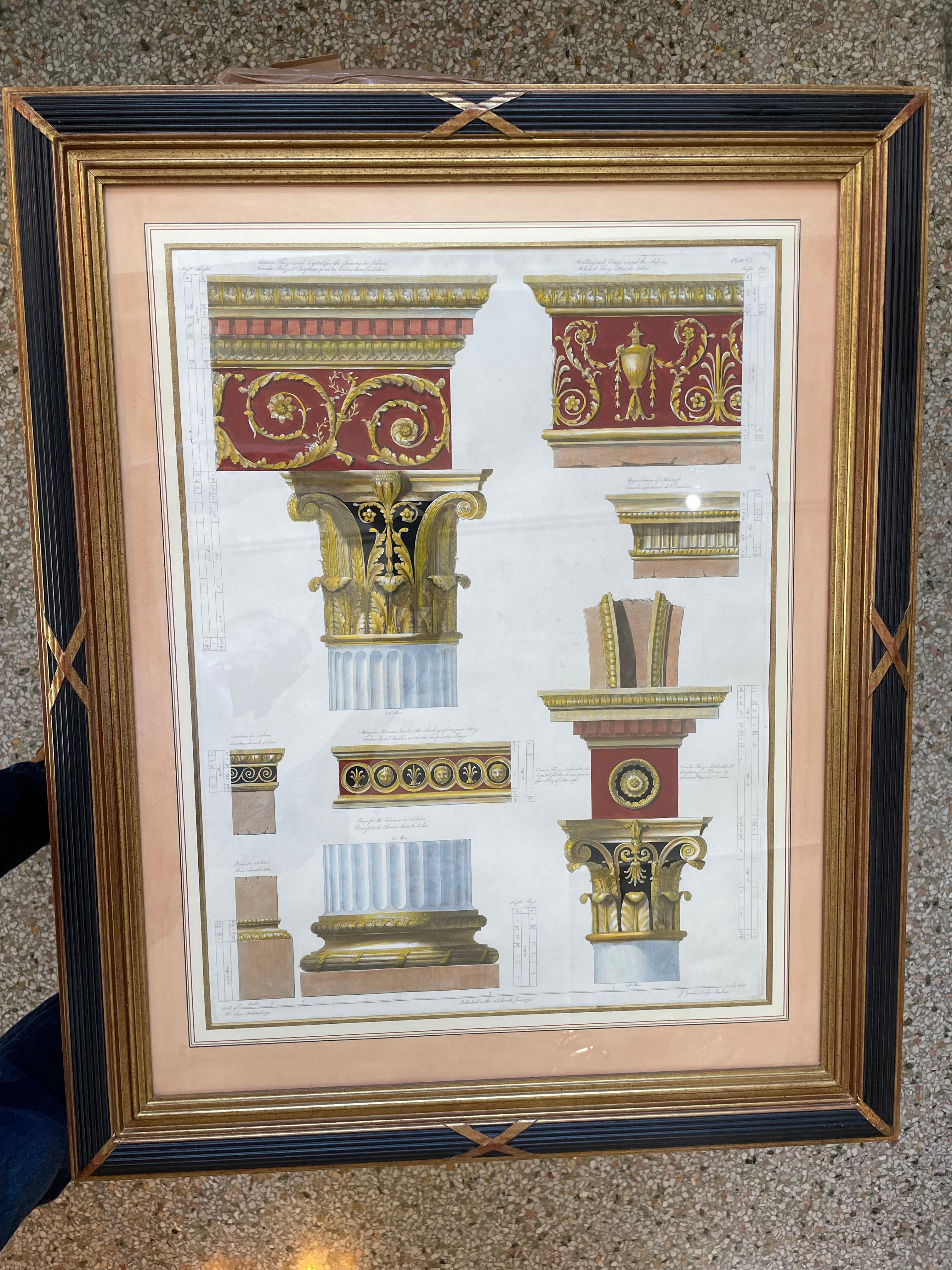 Set of Three Neoclasssical Architectural Prints For Sale 10