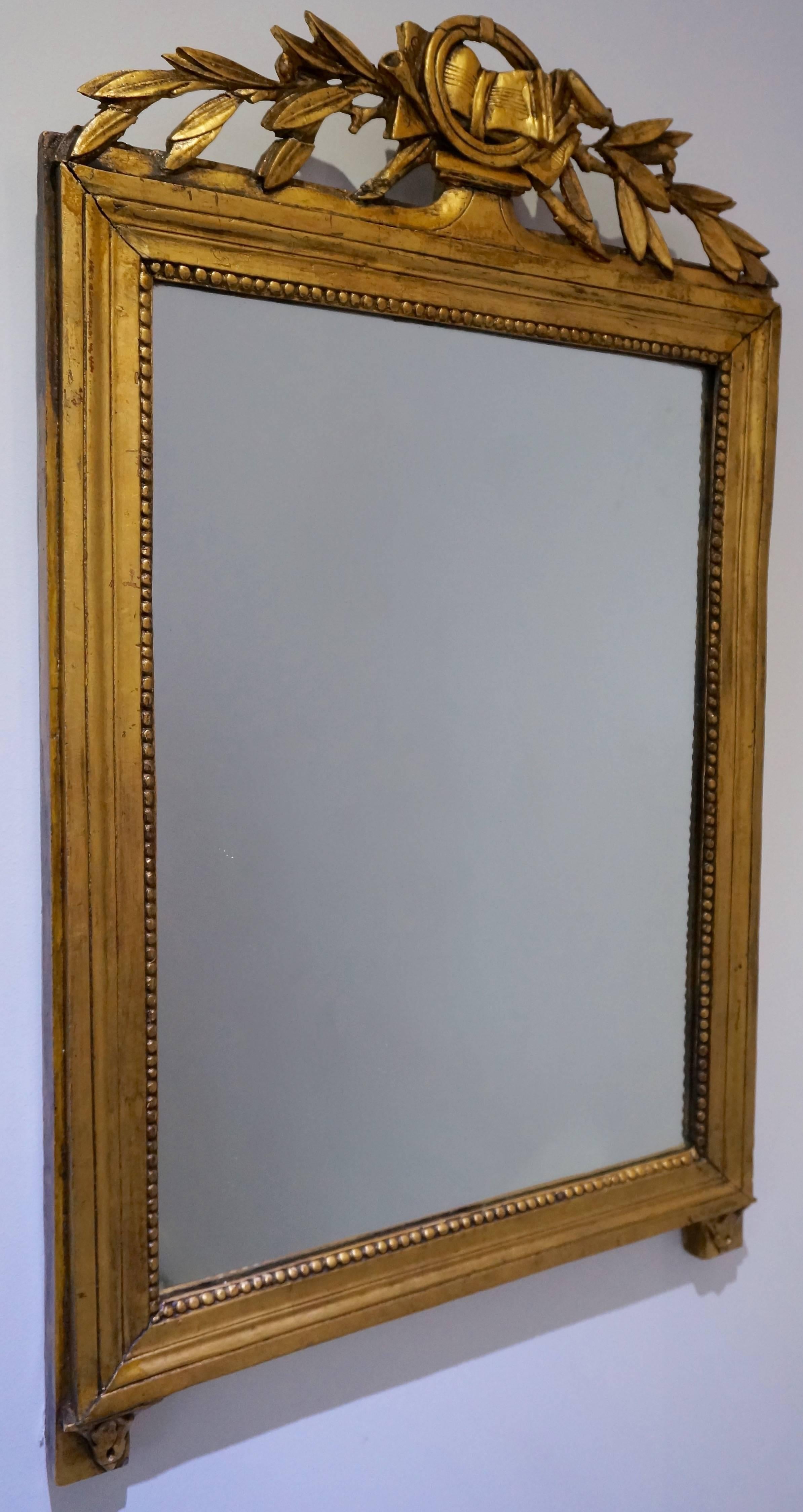 French Regency Period Giltwood Mirror, France, circa 1820s 6