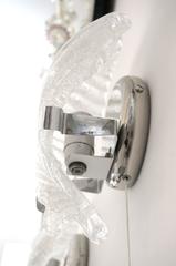 Hollywood Regency Style Murano Glass Shell Wall Sconces, Italy, 1960s