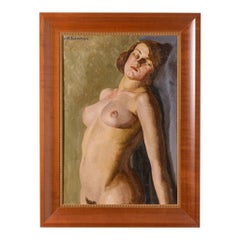  Art Deco Painting of a Female Nude by Mabel Kaiser Saloomey