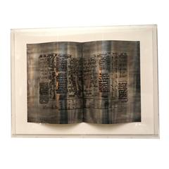 American Artist, Sica, Title "Yesterdays Paper," Framed in Lucite, circa 2004 7