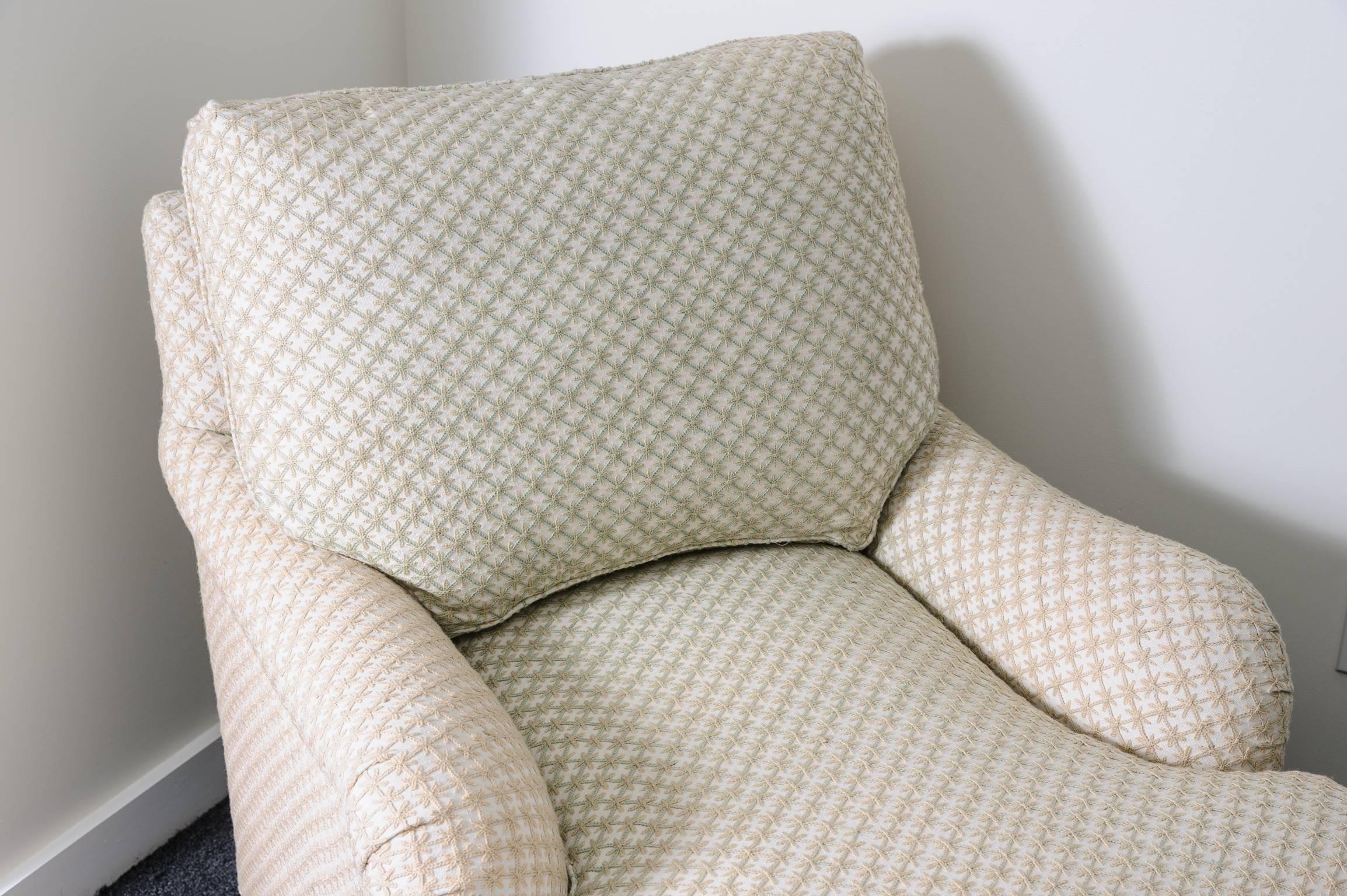 Fabric Club Chair and Ottoman