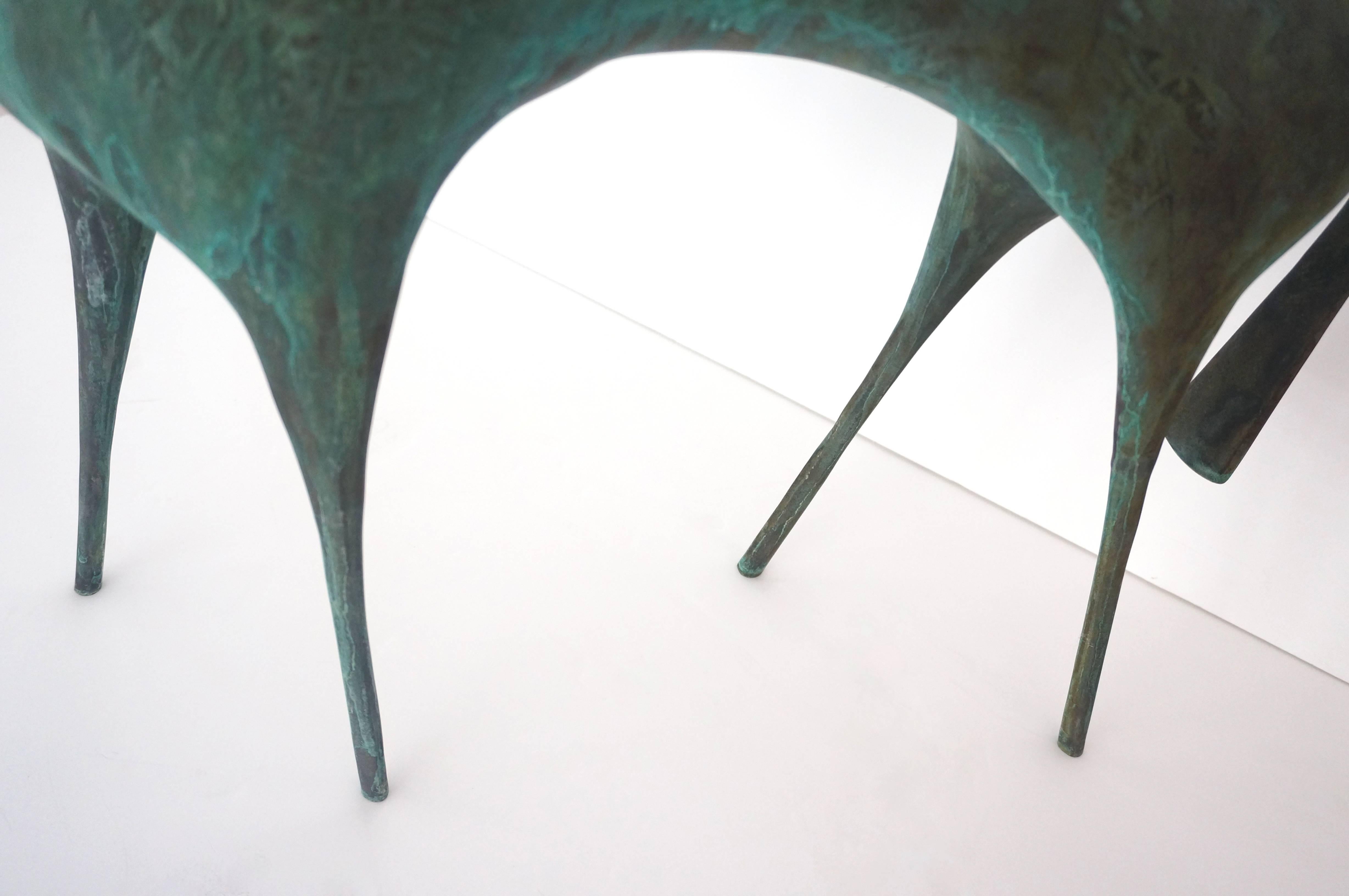 1960s, Verdigris-Bronze Etruscan Horse Sculpture, Style of Boris Lovet-Lorski In Excellent Condition In West Palm Beach, FL