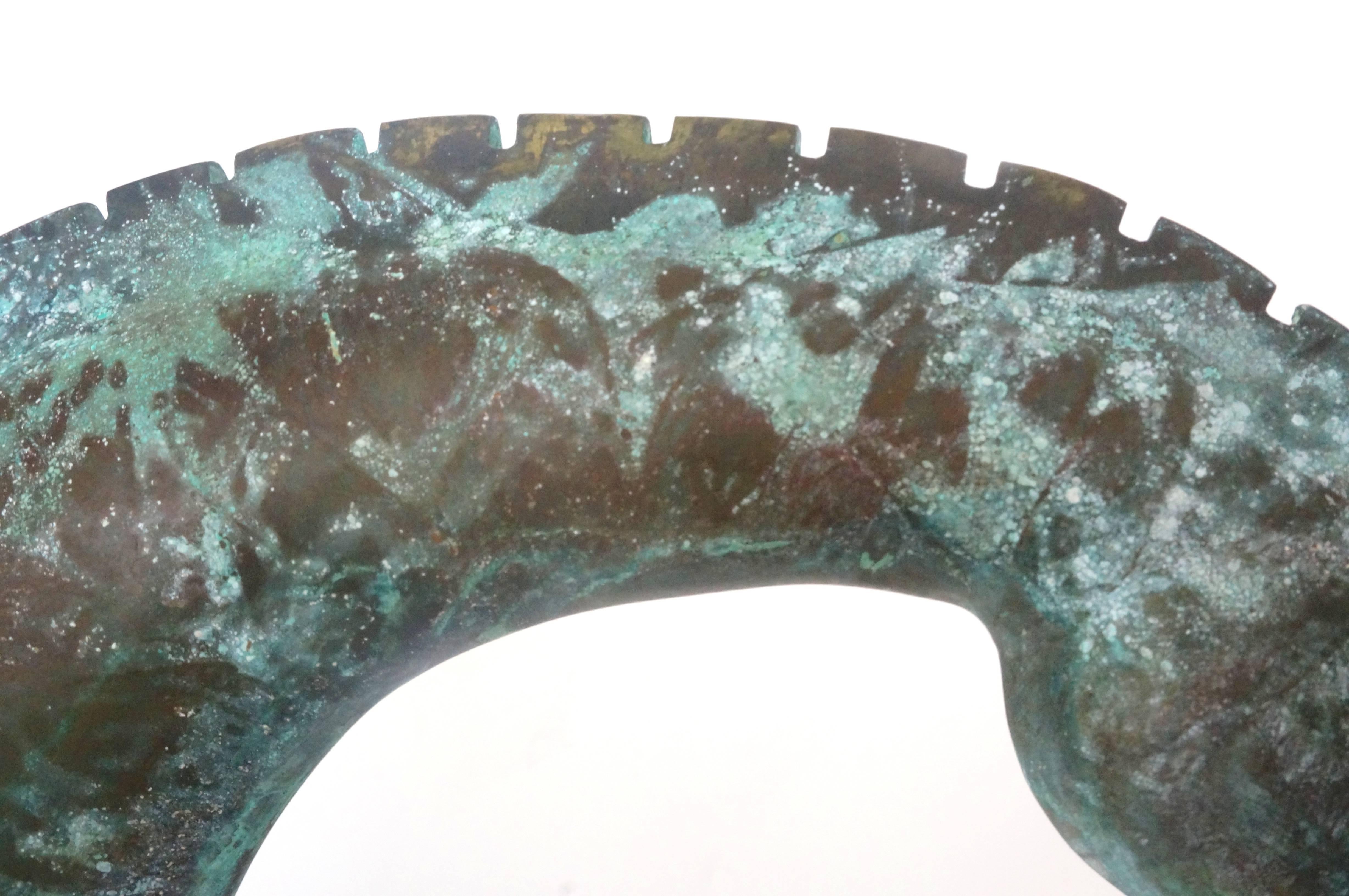 20th Century 1960s, Verdigris-Bronze Etruscan Horse Sculpture, Style of Boris Lovet-Lorski