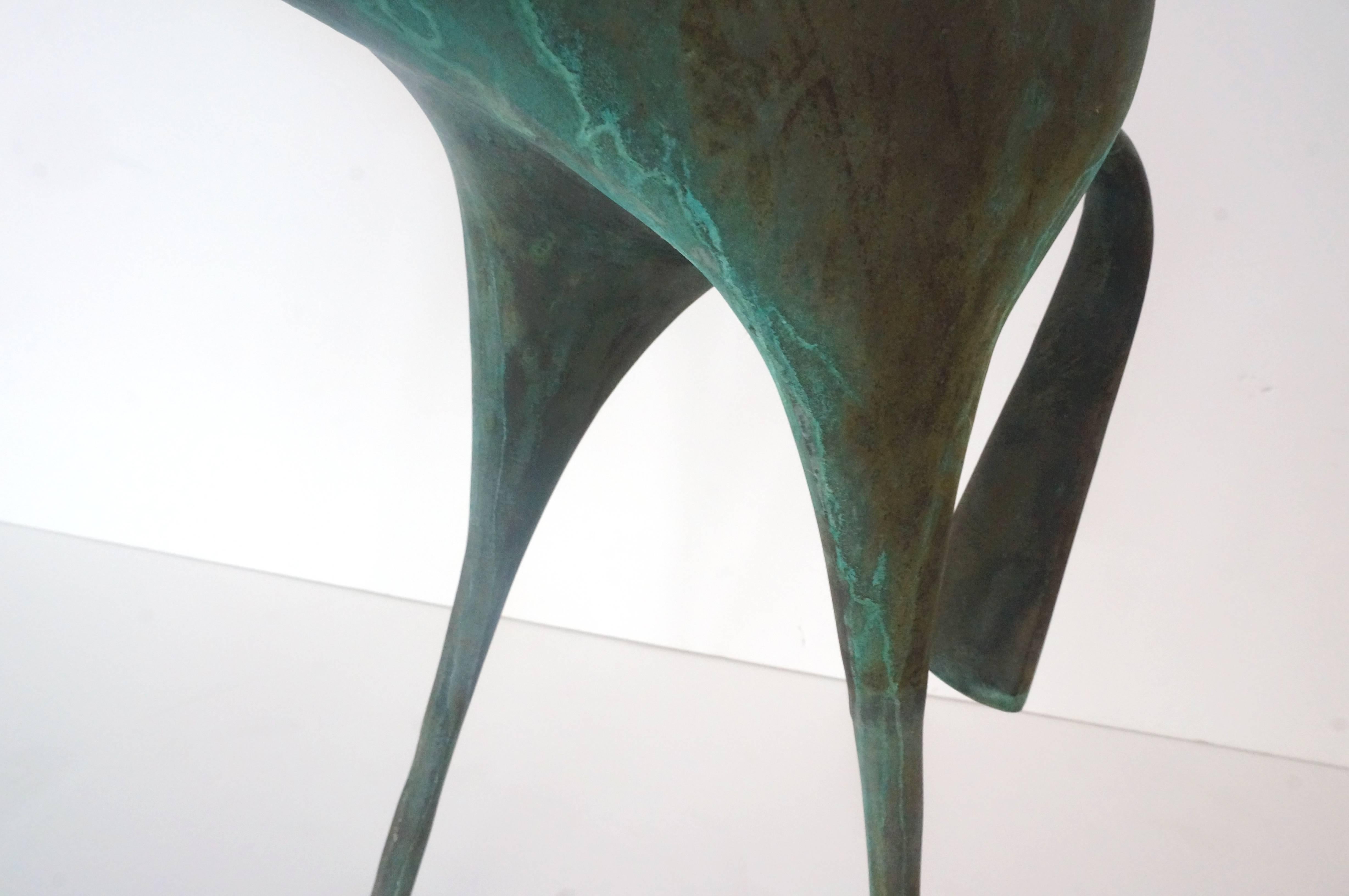 1960s, Verdigris-Bronze Etruscan Horse Sculpture, Style of Boris Lovet-Lorski 3