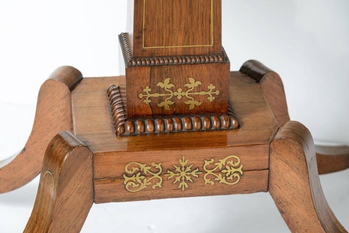 Regency George IV Rosewood and Brass Games Table For Sale