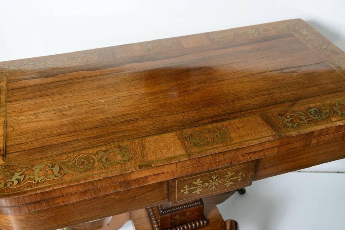 19th Century, George IV Rosewood and Brass Games Table 1
